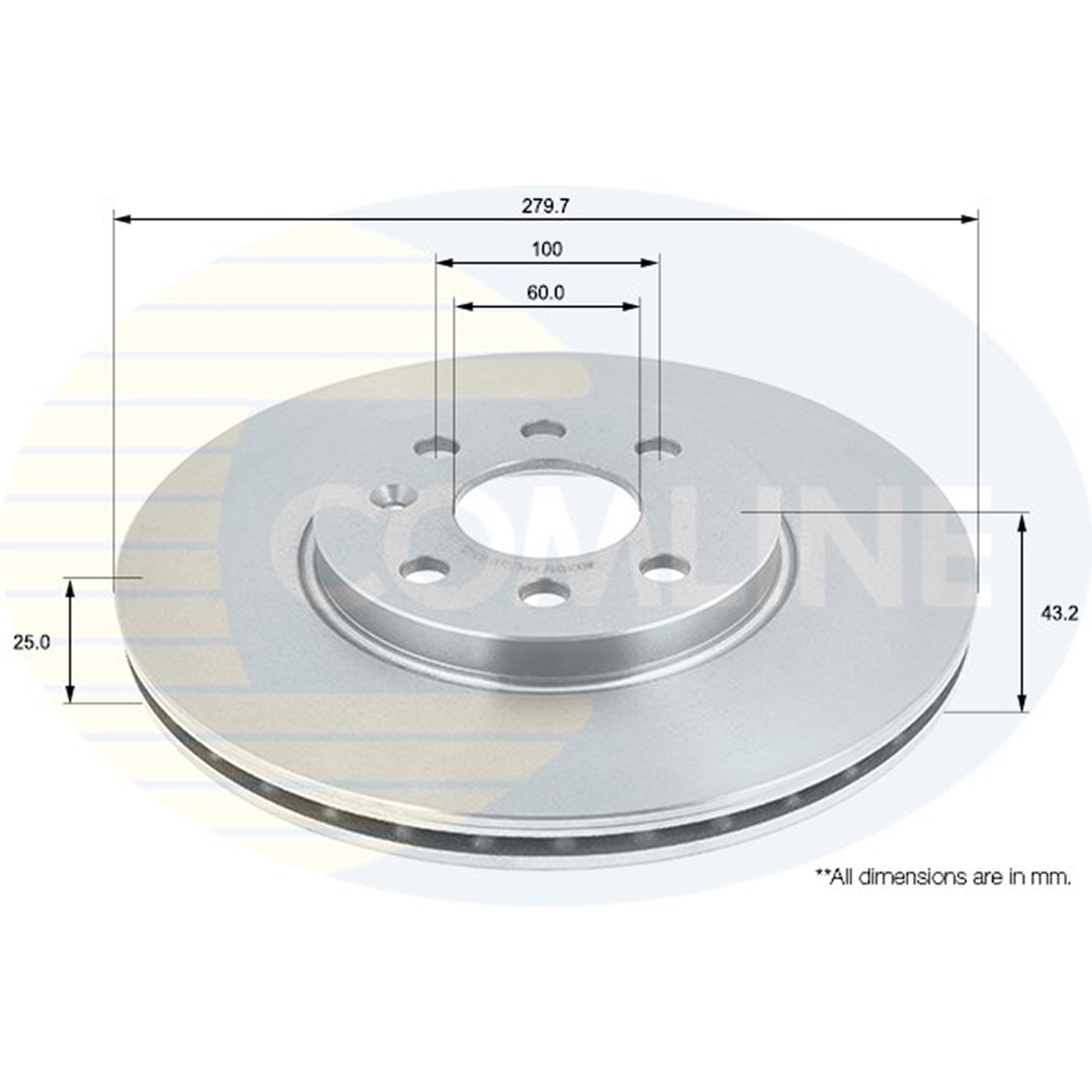 ADC1131V Comline - Диск гальмівний вентильований з покриттям1