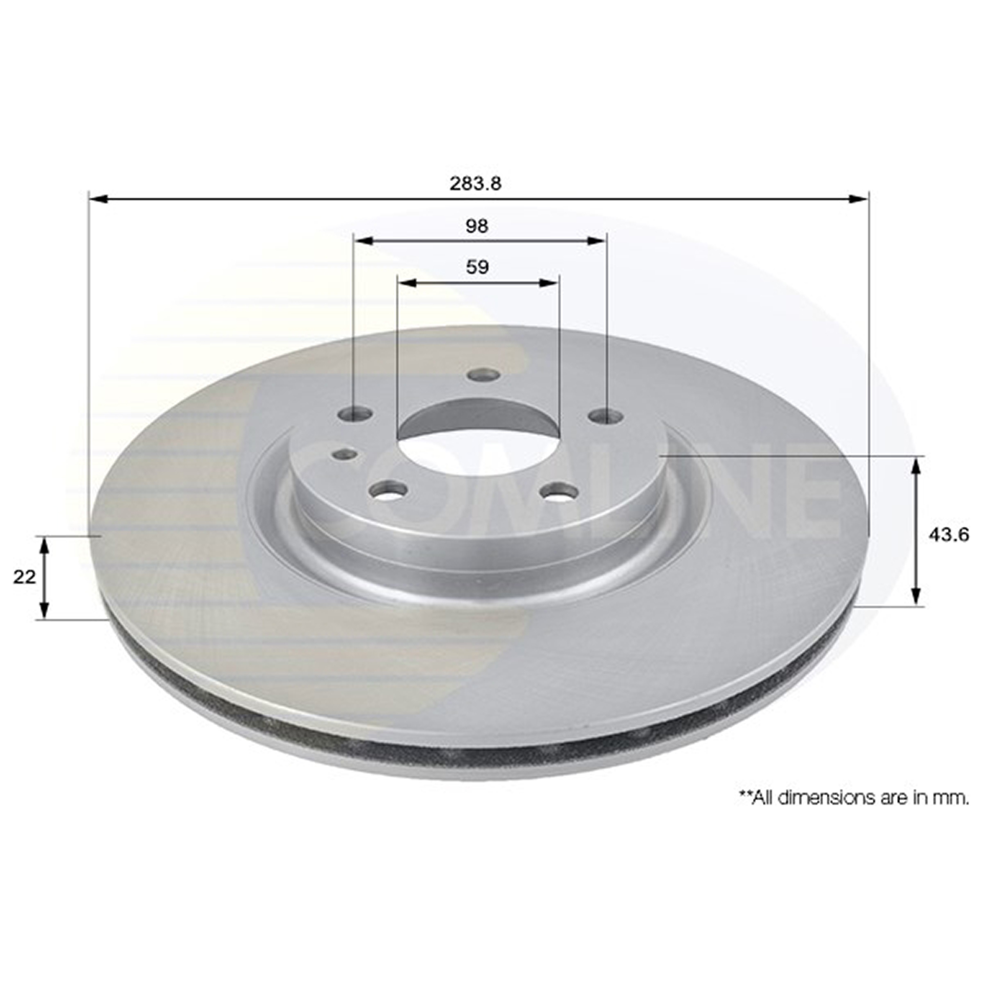ADC1805V Comline - Диск гальмівний вентильований з покриттям1