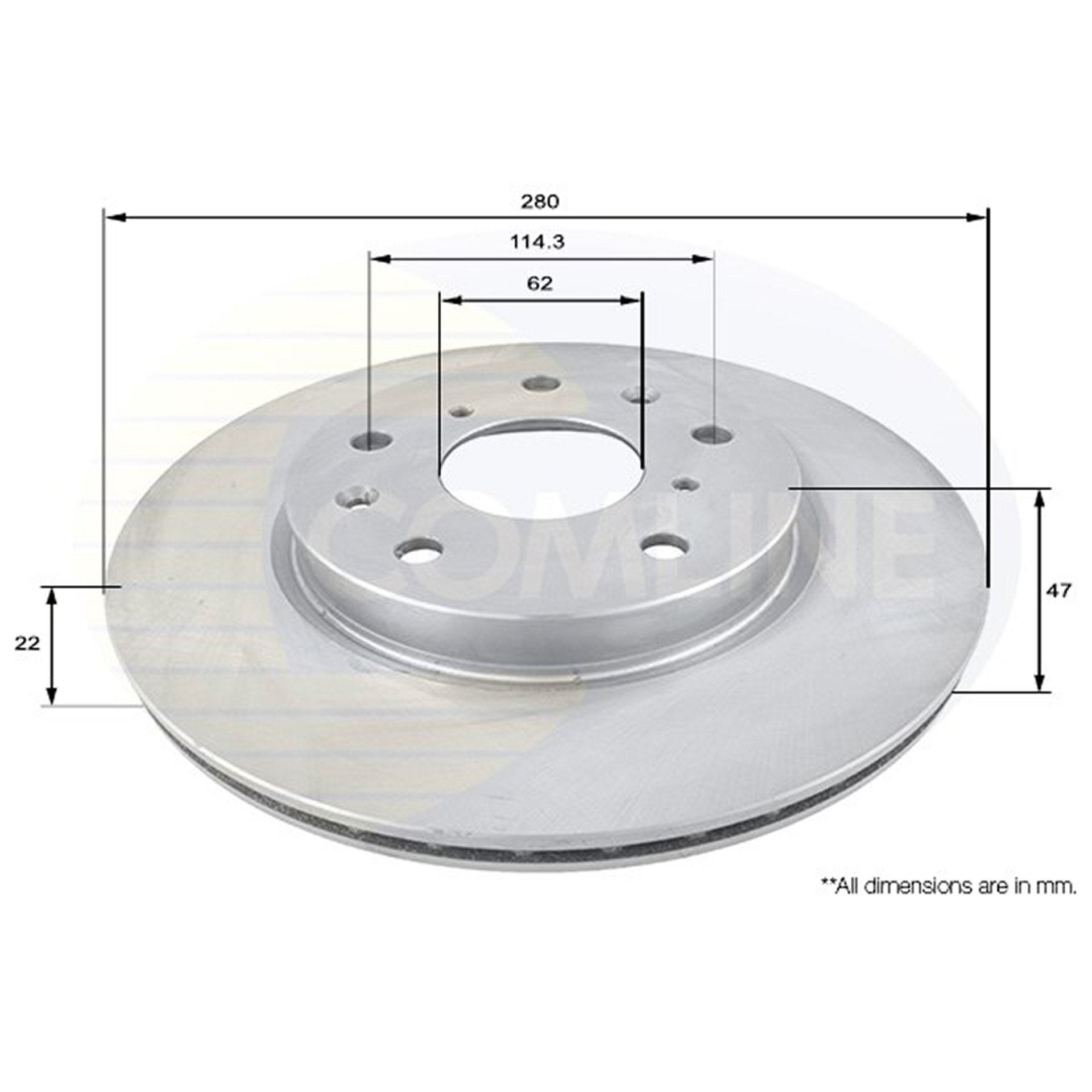 ADC1830V Comline - Диск гальмівний вентильований з покриттям1