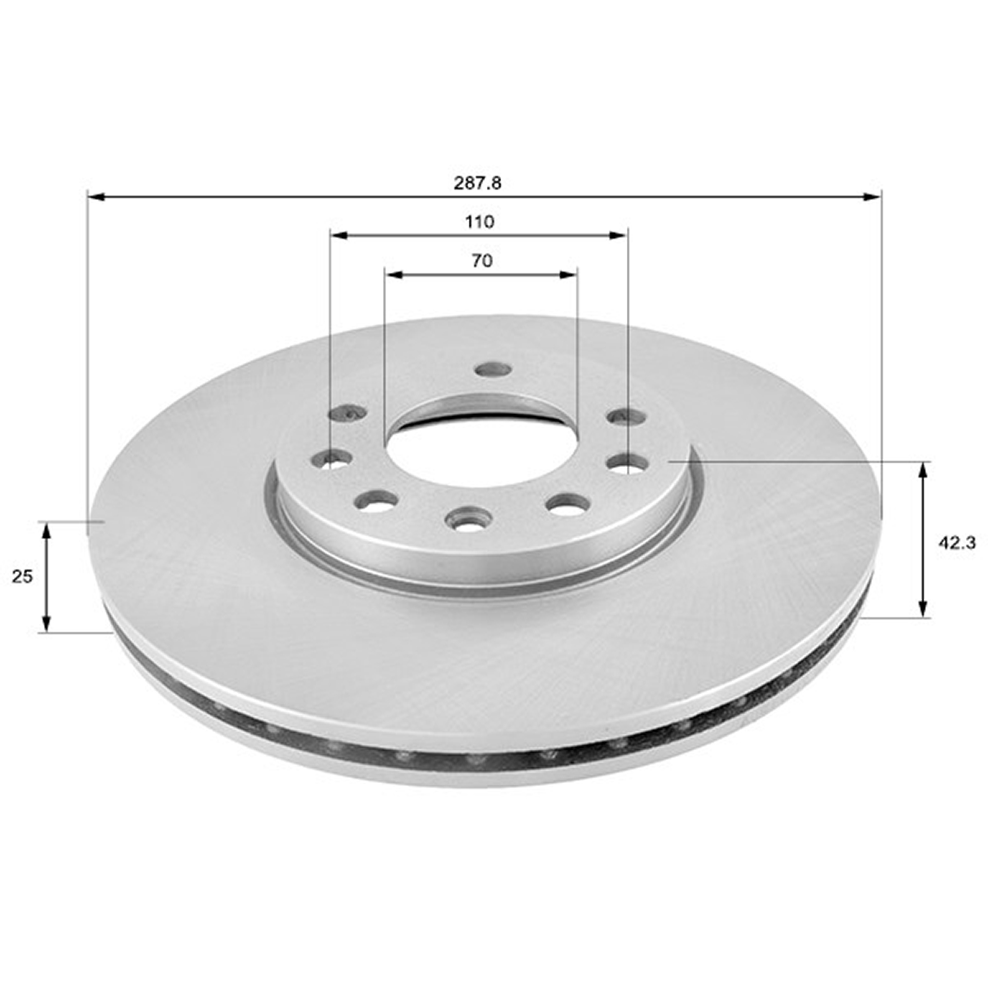 ADC1107V Comline - Диск гальмівний вентильований1