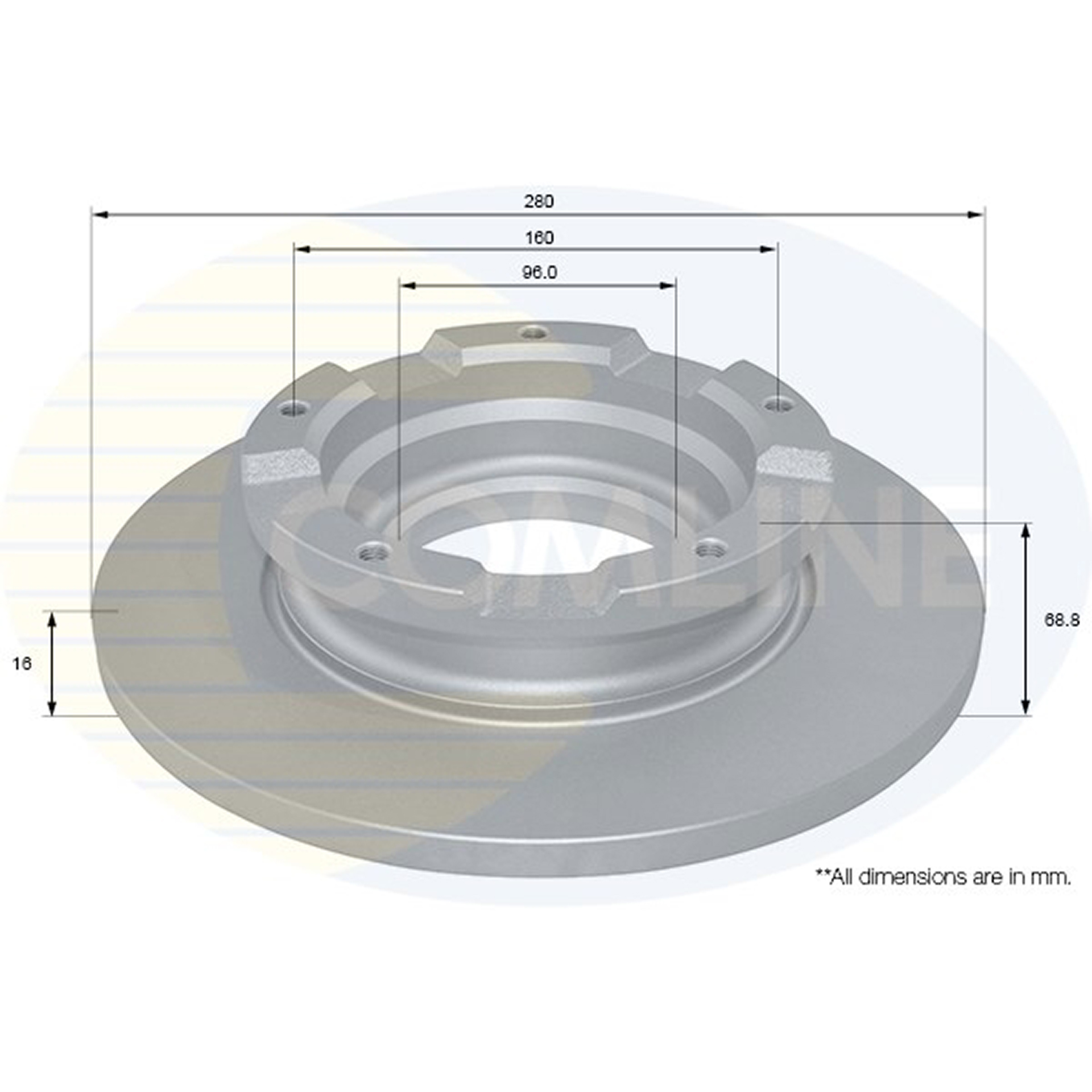 ADC1241 Comline - Диск гальмівний з покриттям1