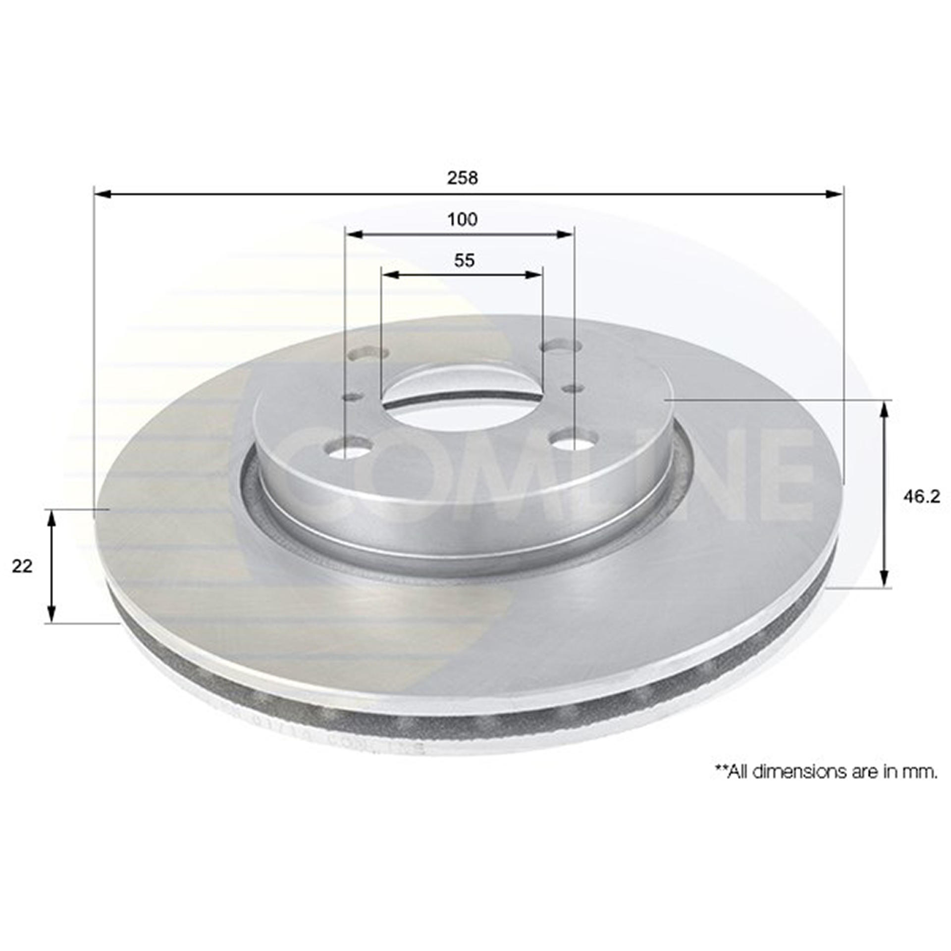 ADC01133V Comline - Диск гальмівний вентильований з покриттям1