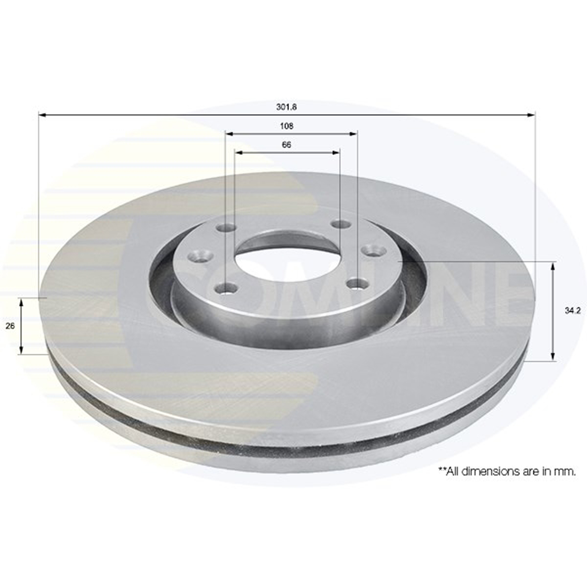 ADC1574V Comline - Диск гальмівний вентильований1