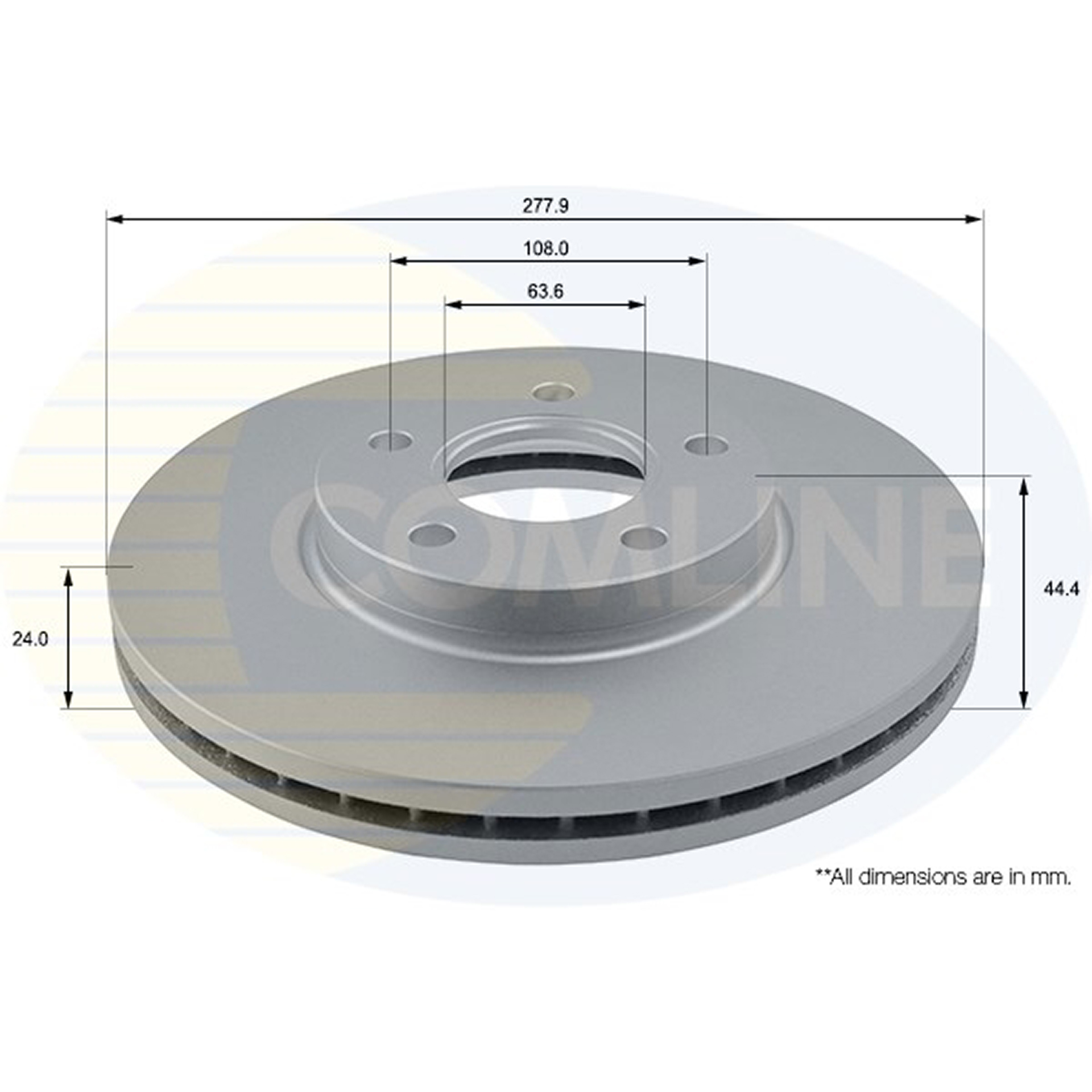 ADC1221V Comline - Диск гальмівний вентильований з покриттям1