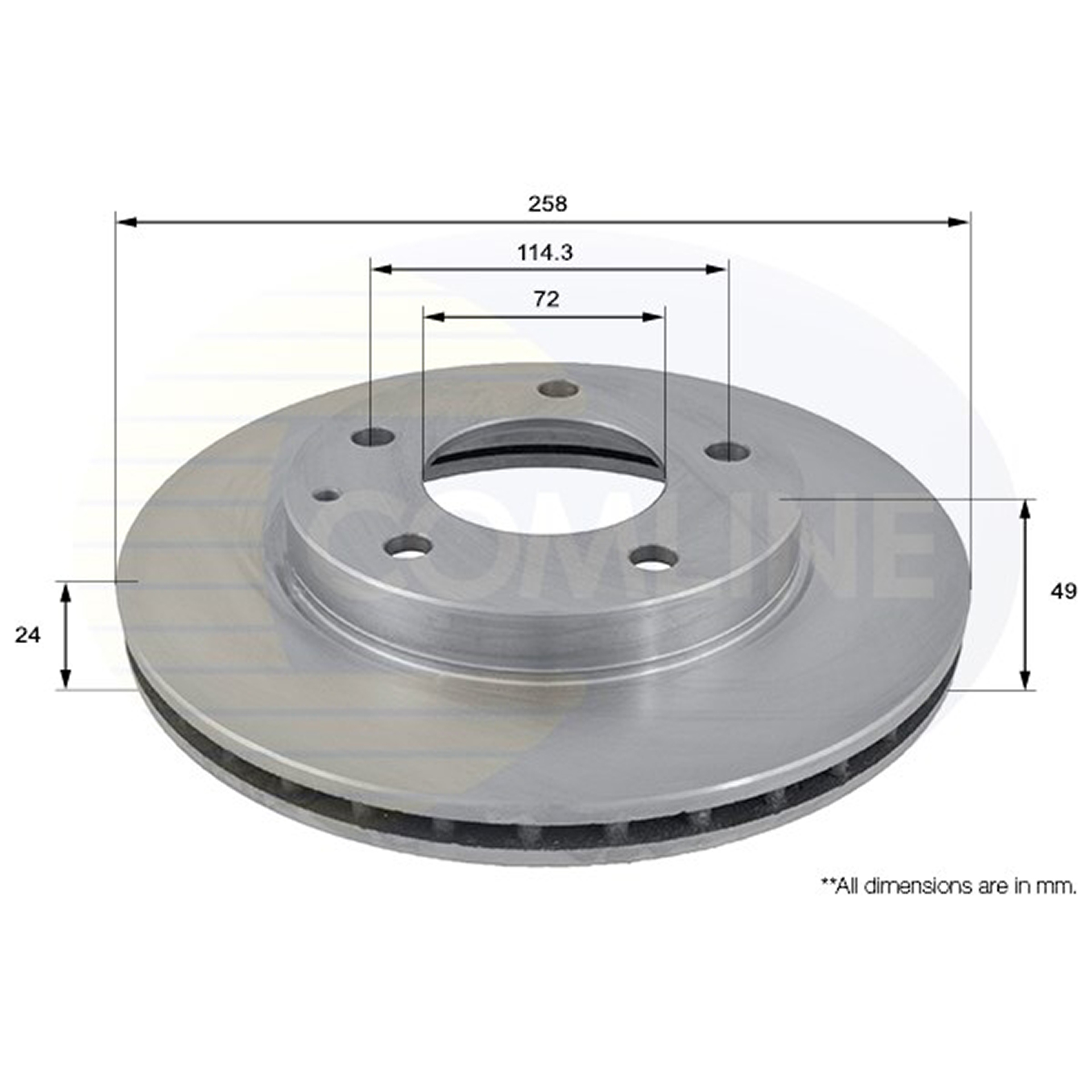 ADC0416V Comline - Диск гальмівний вентильований1