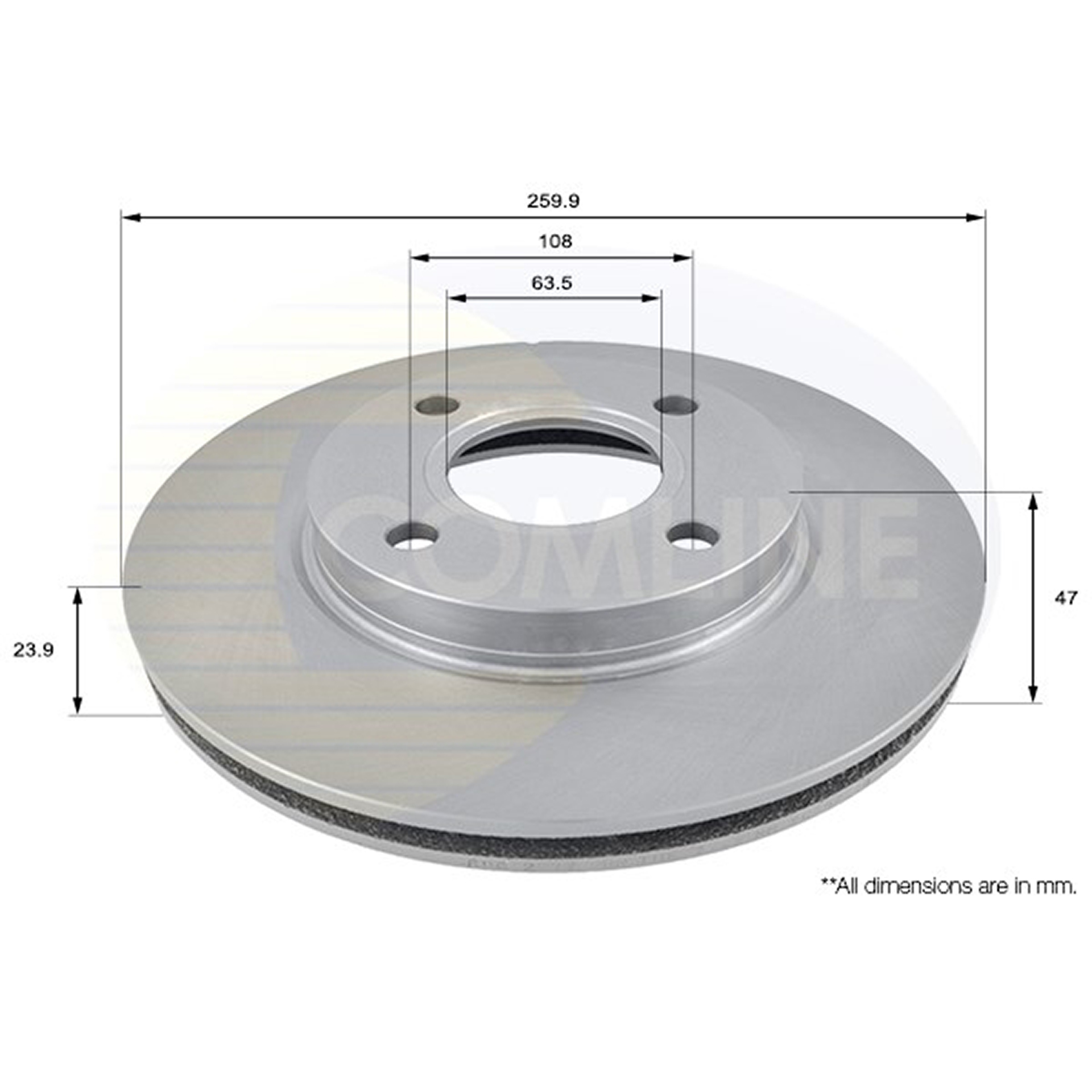 ADC1202V Comline - Диск гальмівний вентильований1
