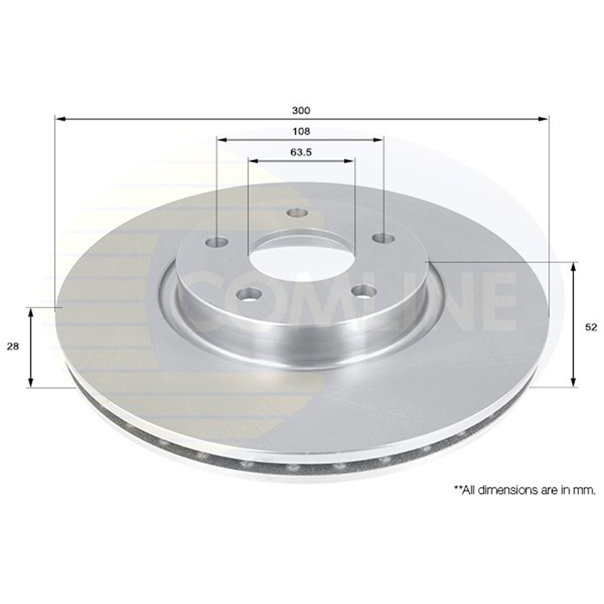 ADC1249V Comline - Диск гальмівний вентильований з покриттям1