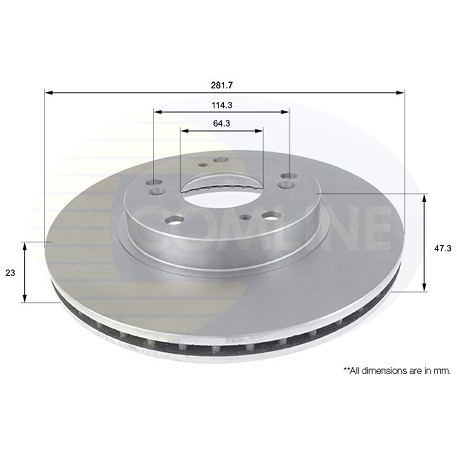 ADC0544V Comline - Диск гальмівний вентильований з покриттям1