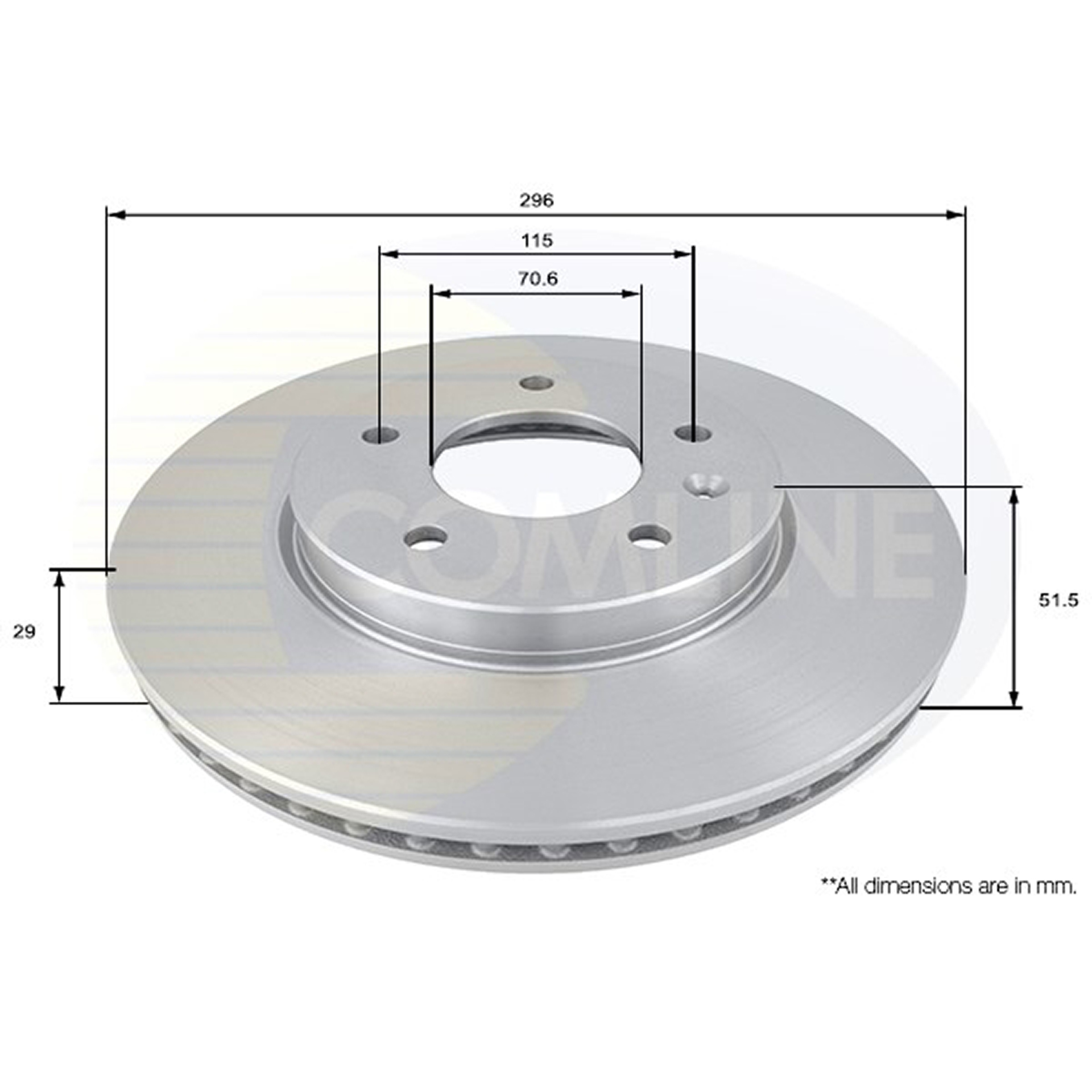 ADC1146V Comline - Диск гальмівний вентильований з покриттям1