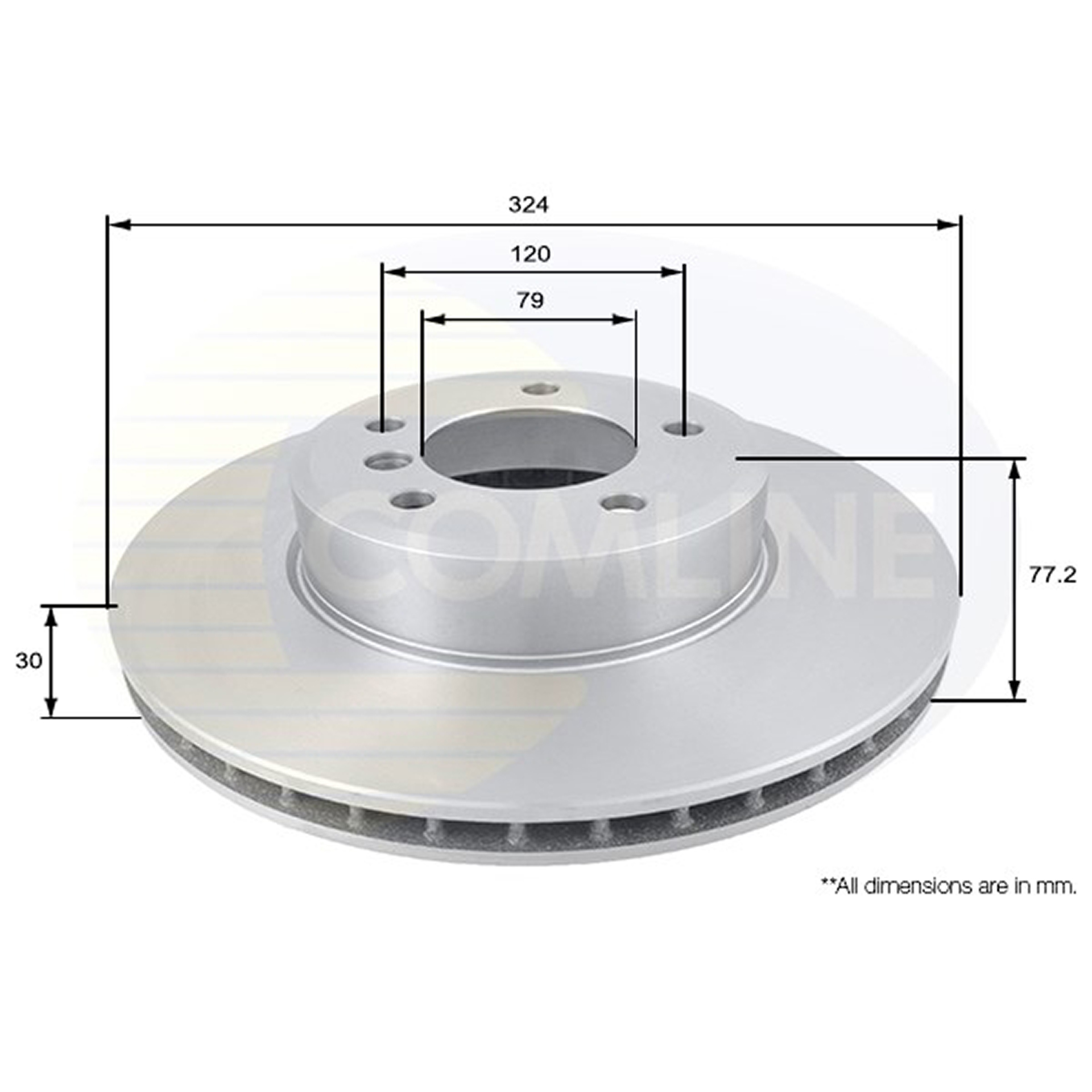 ADC1738V Comline - Диск гальмівний вентильований з покриттям1