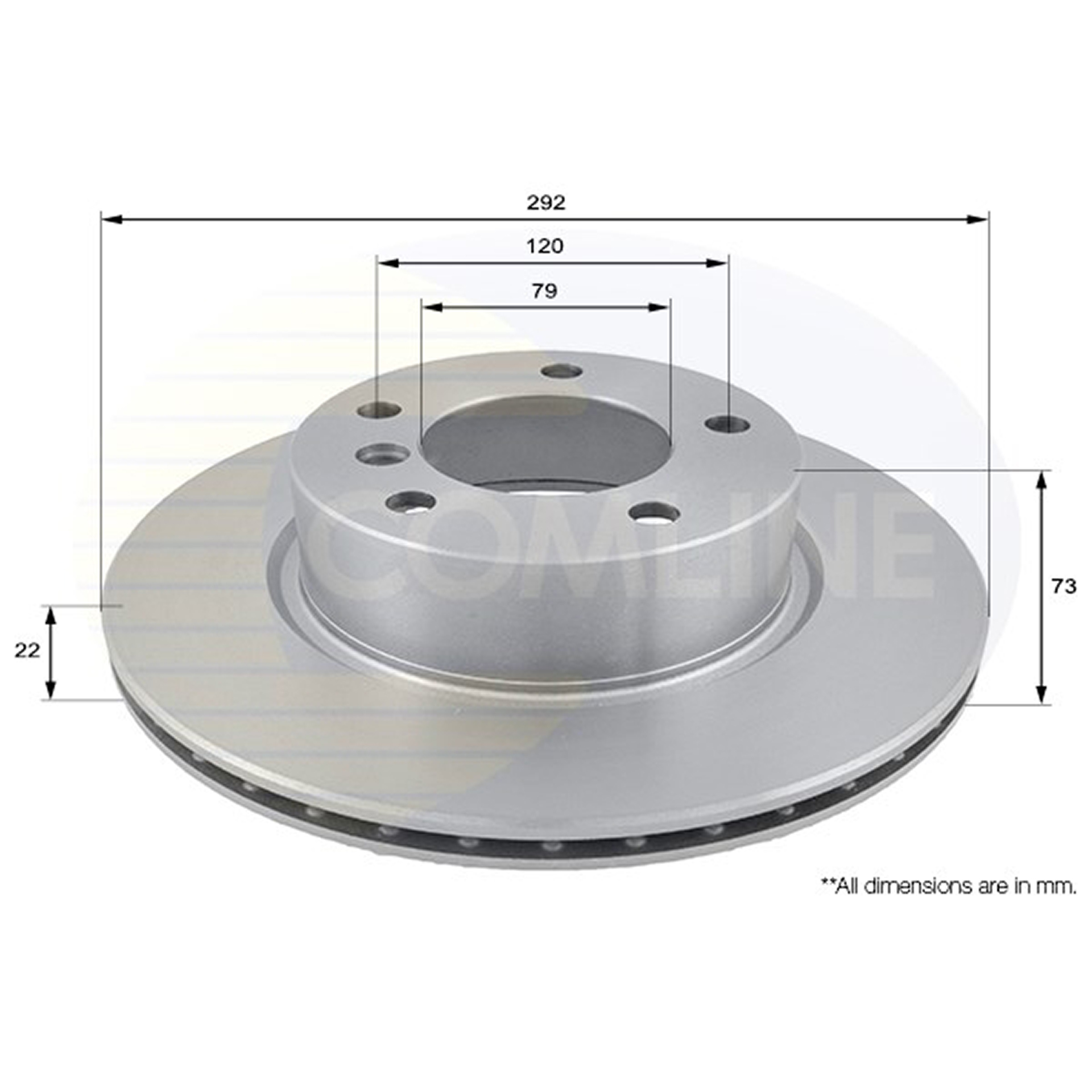 ADC1717V Comline - Диск гальмівний вентильований з покриттям1