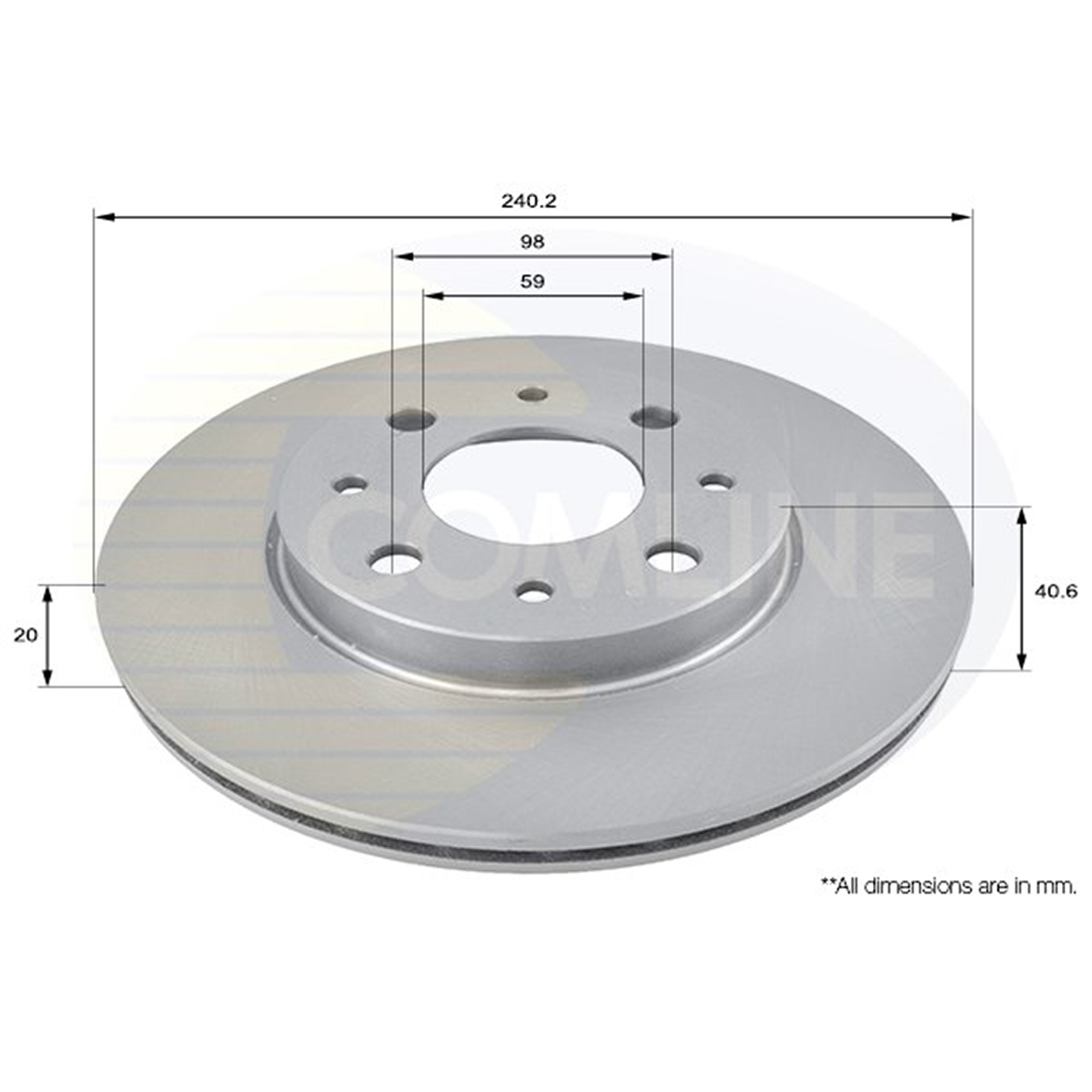 ADC1821V Comline - Диск гальмівний вентильований з покриттям1