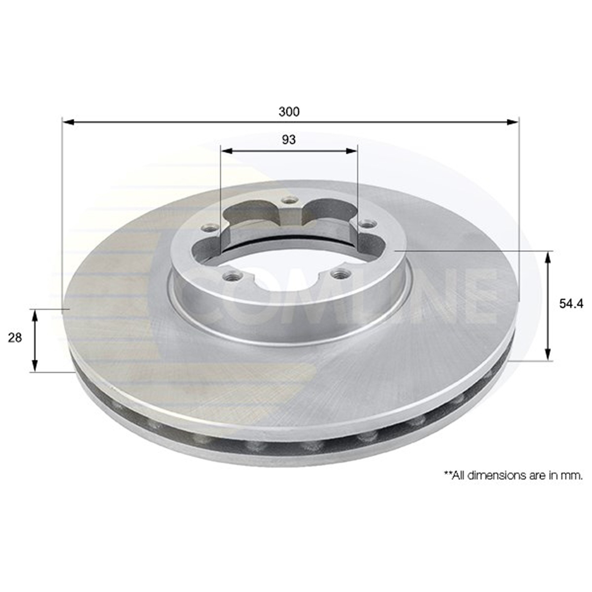ADC1232V Comline - Диск гальмівний вентильований з покриттям1