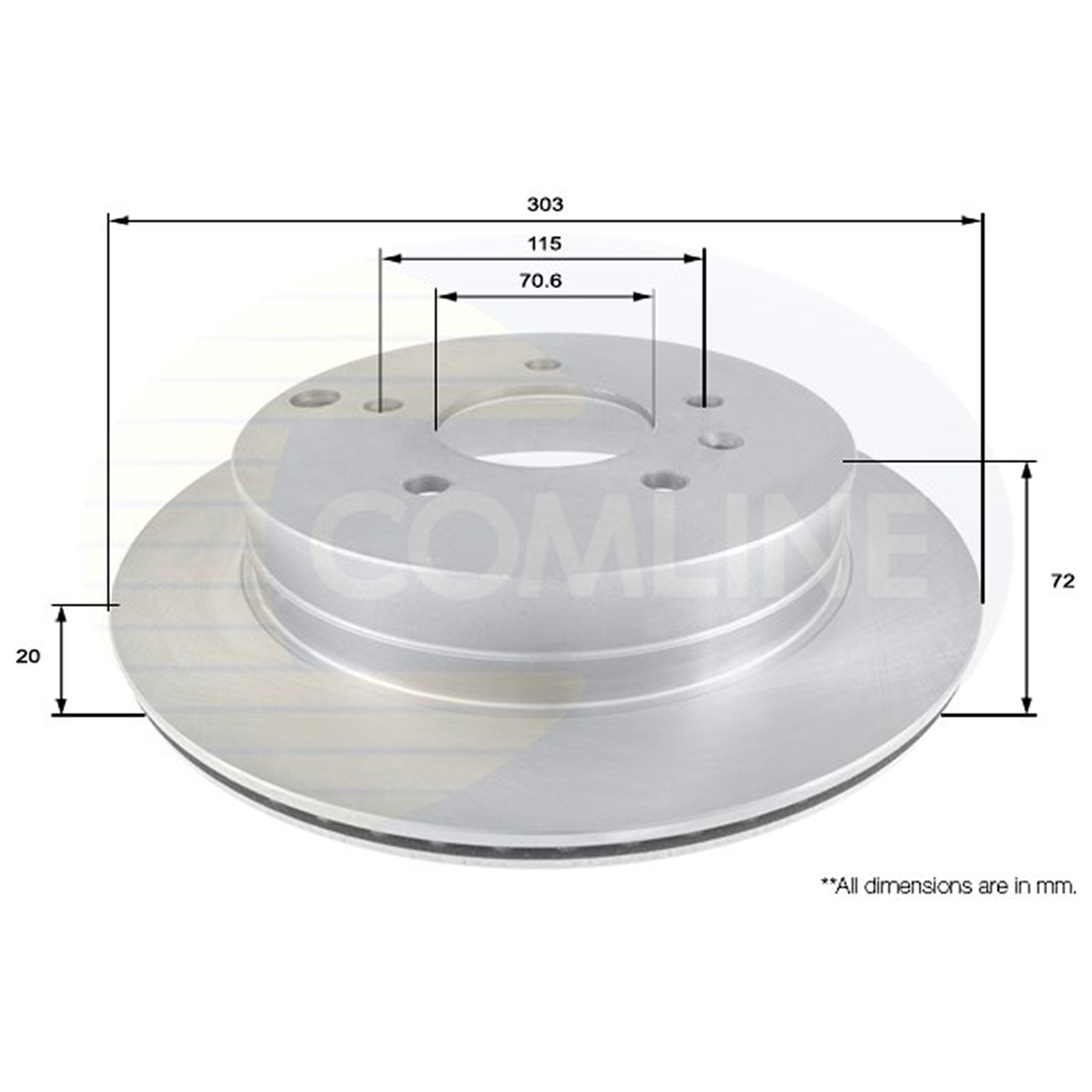 ADC1147V Comline - Диск гальмівний вентильований з покриттям1
