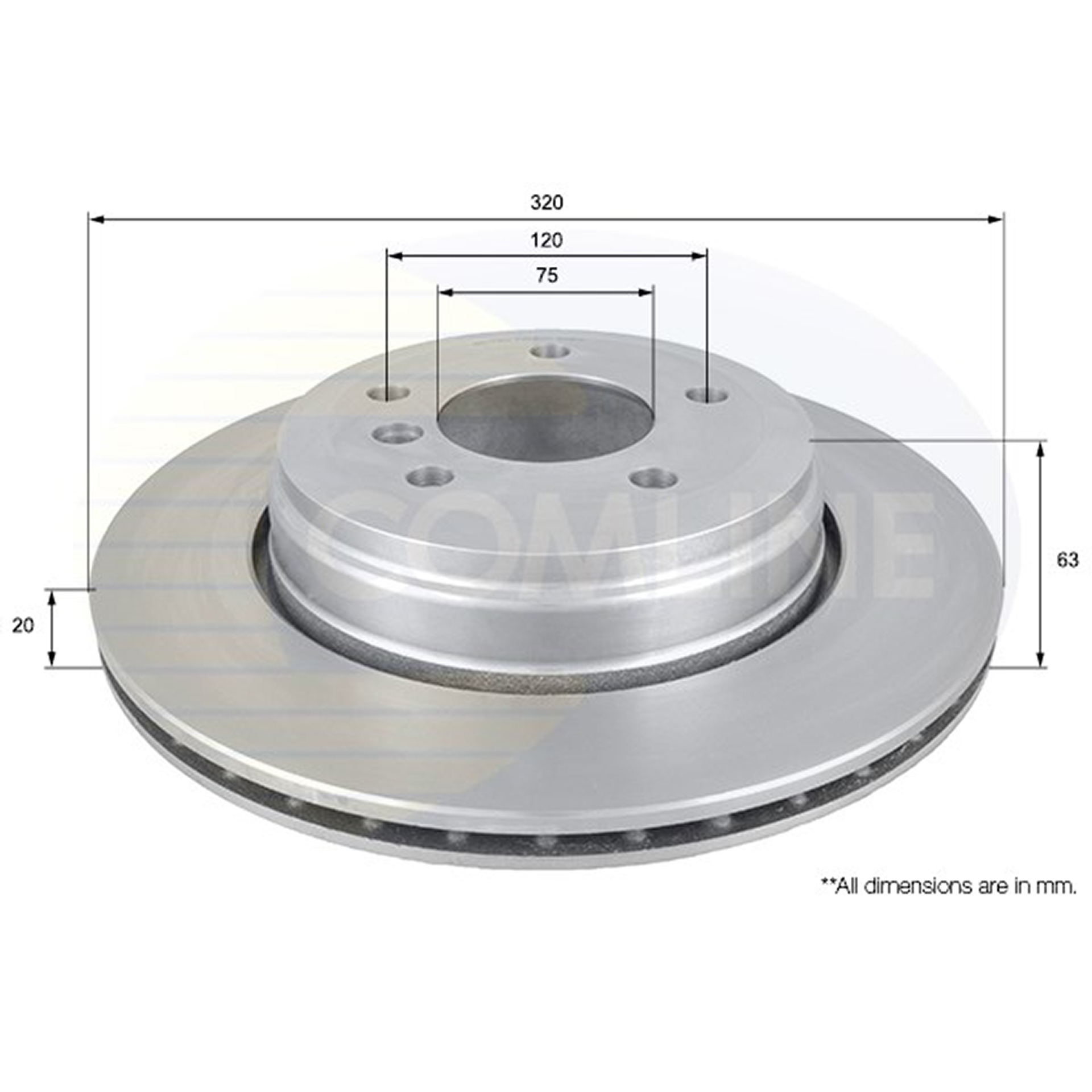 ADC1726V Comline - Диск гальмівний вентильований з покриттям1
