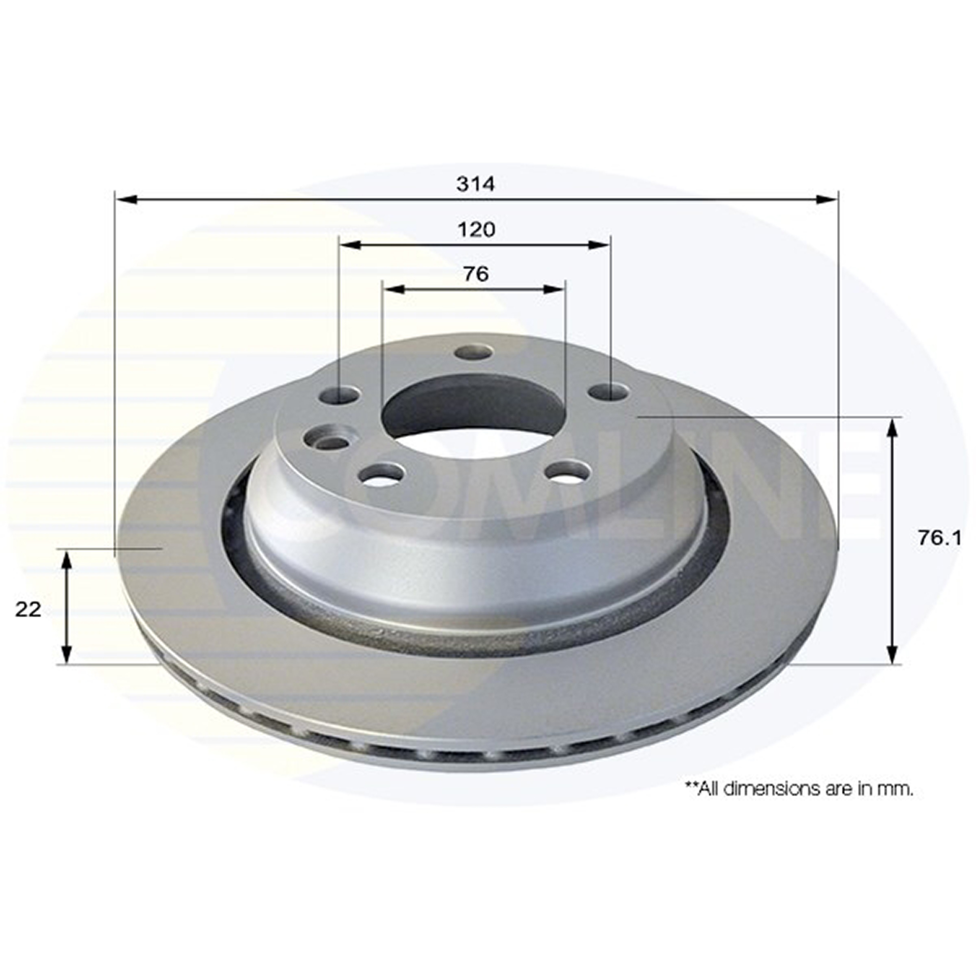 ADC1472V Comline - Диск гальмівний вентильований з покриттям1