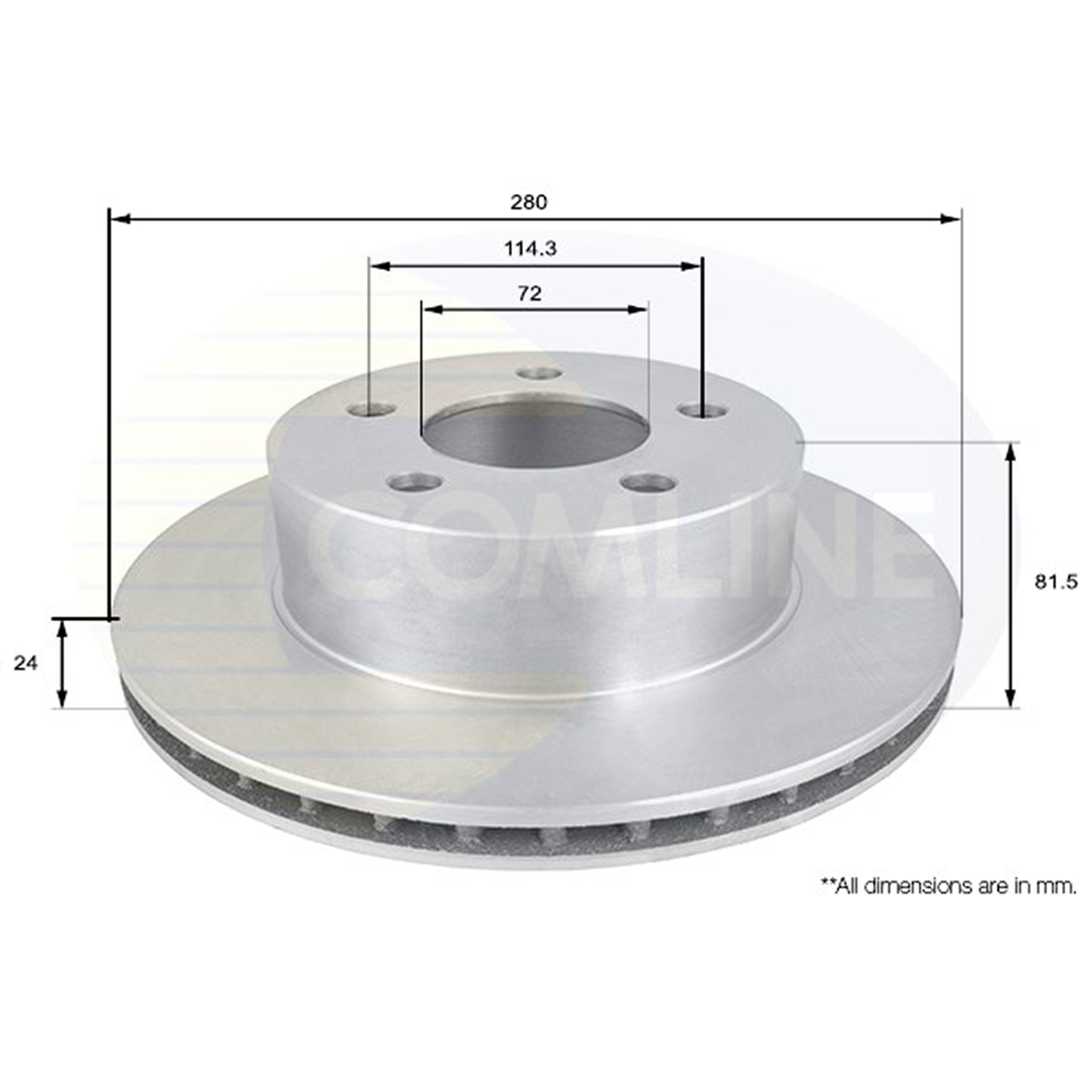 ADC2302V Comline - Диск гальмівний вентильований1