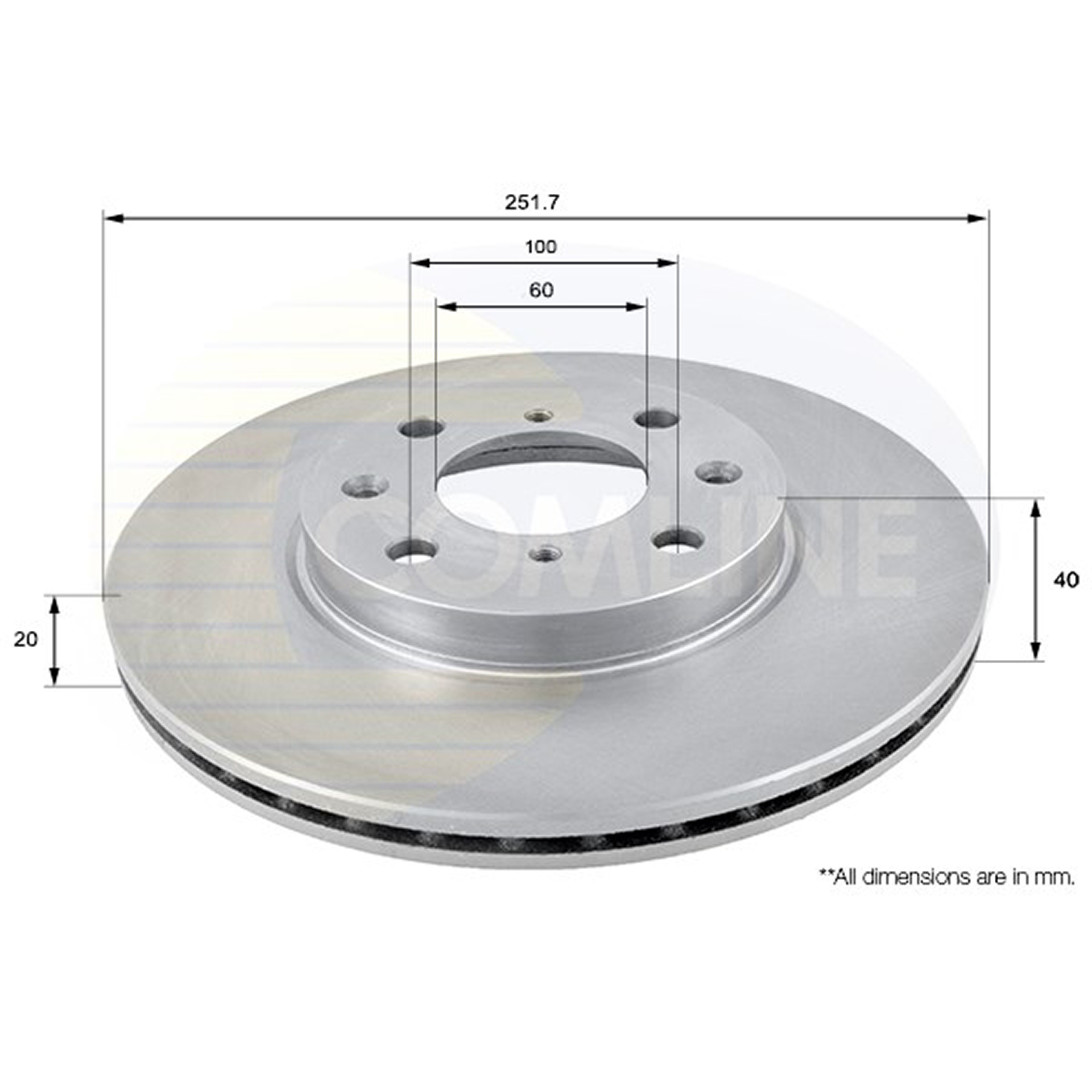 ADC0922V Comline - Диск гальмівний вентильований з покриттям1