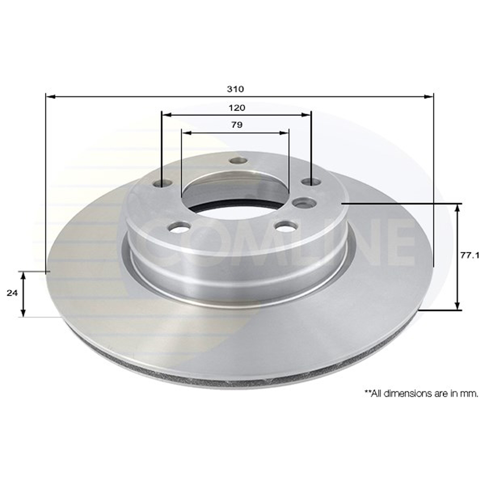 ADC1737V Comline - Диск гальмівний вентильований з покриттям1
