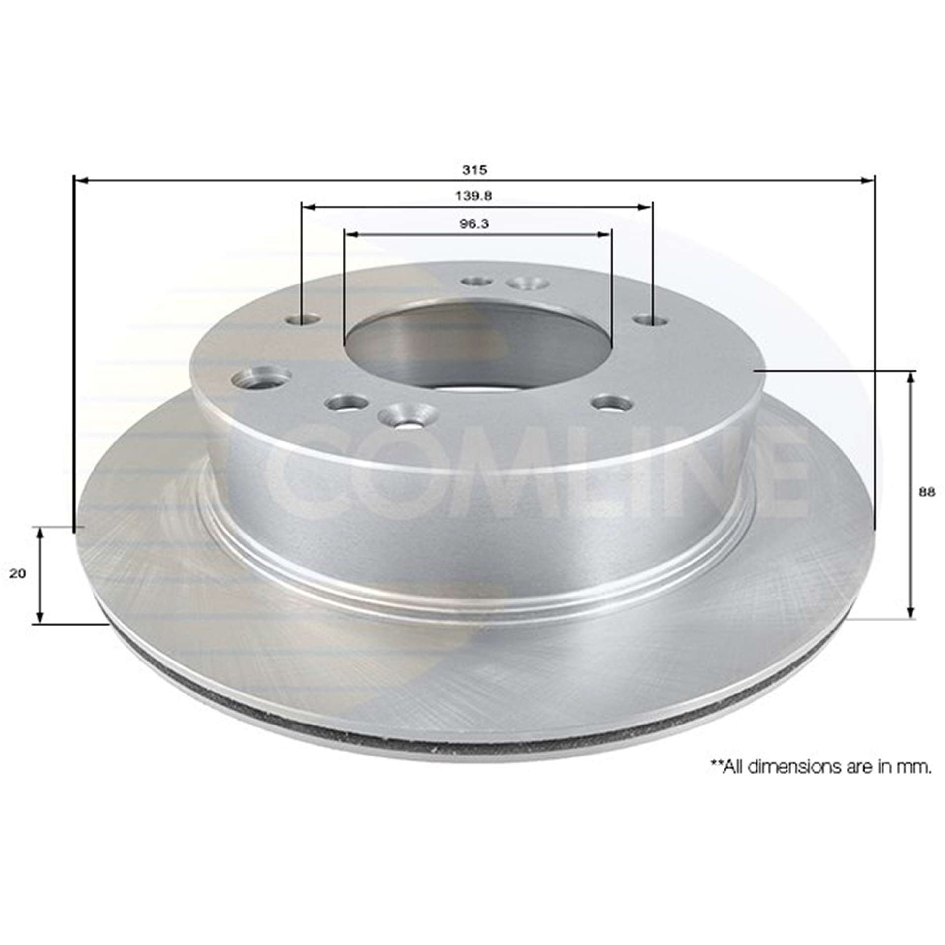 ADC1088V Comline - Диск гальмівний вентильований1