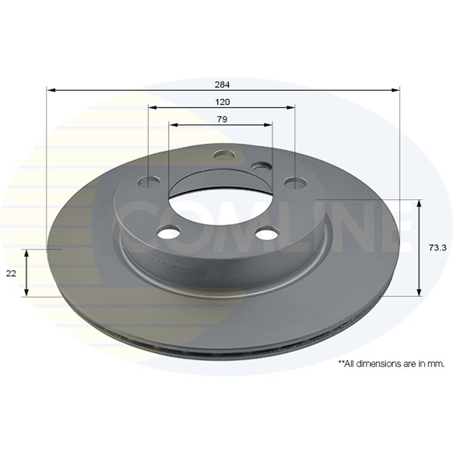 ADC2823V Comline - Диск гальмівний вентильований з покриттям1