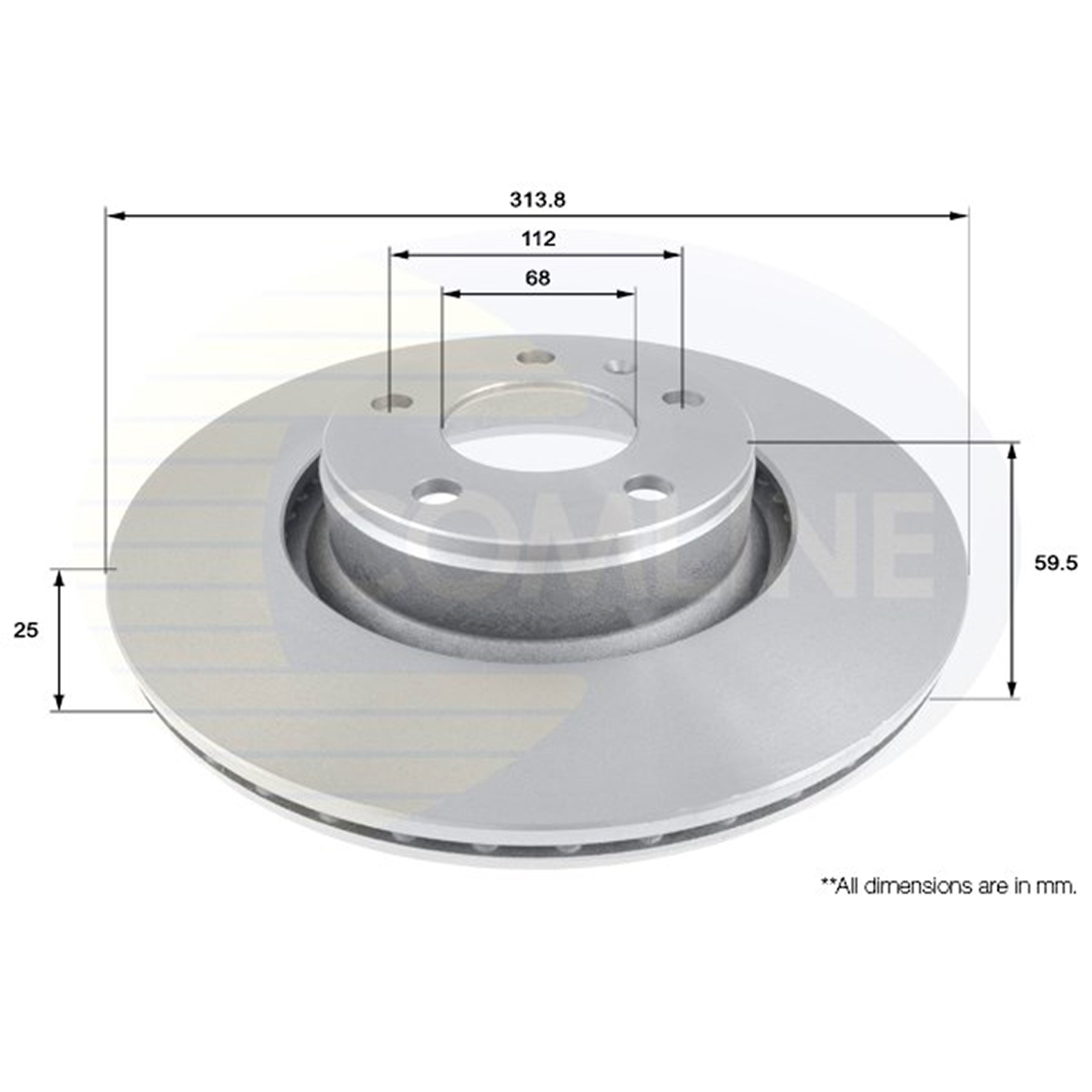 ADC1470V Comline - Диск гальмівний вентильований з покриттям1