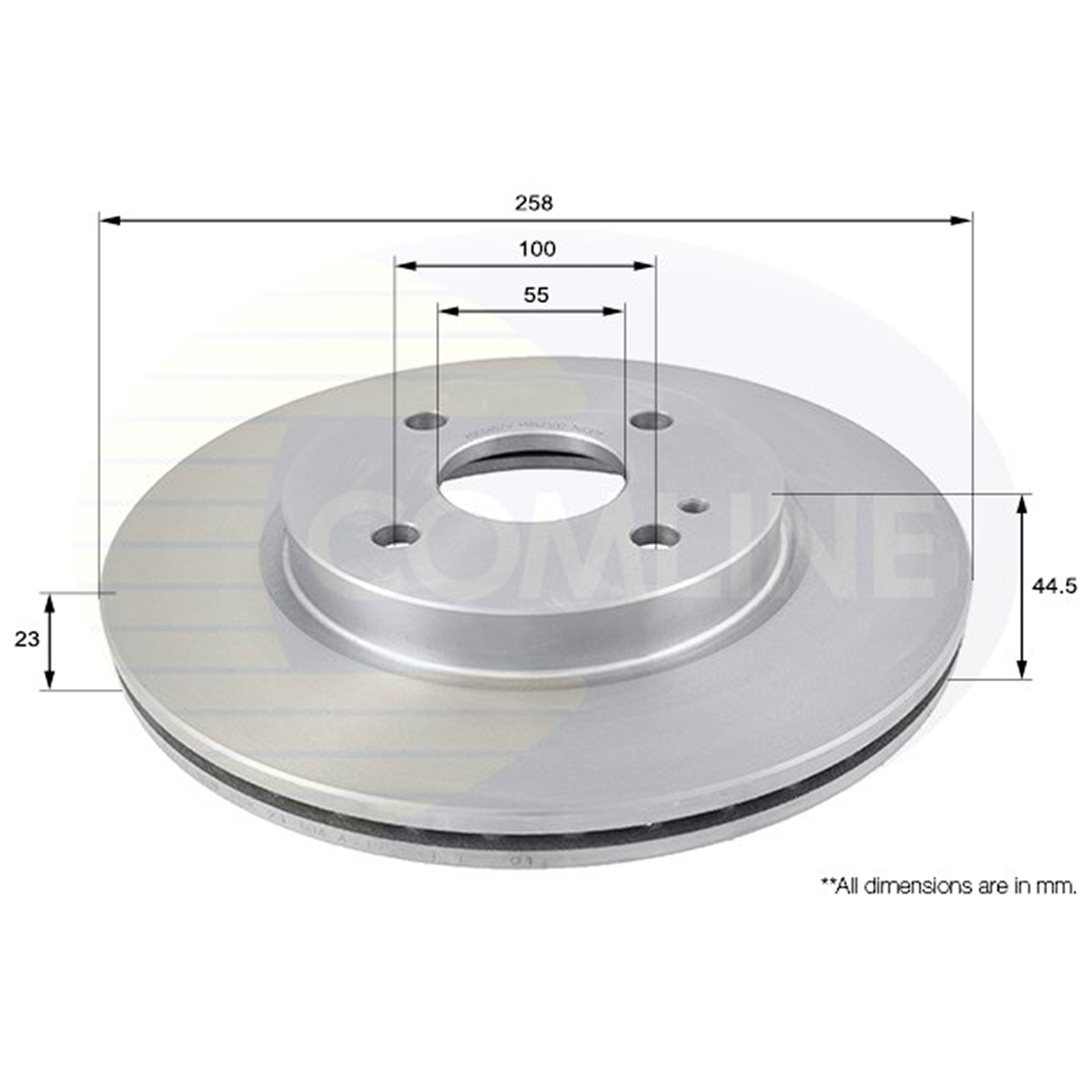ADC0457V Comline - Диск гальмівний вентильований з покриттям1