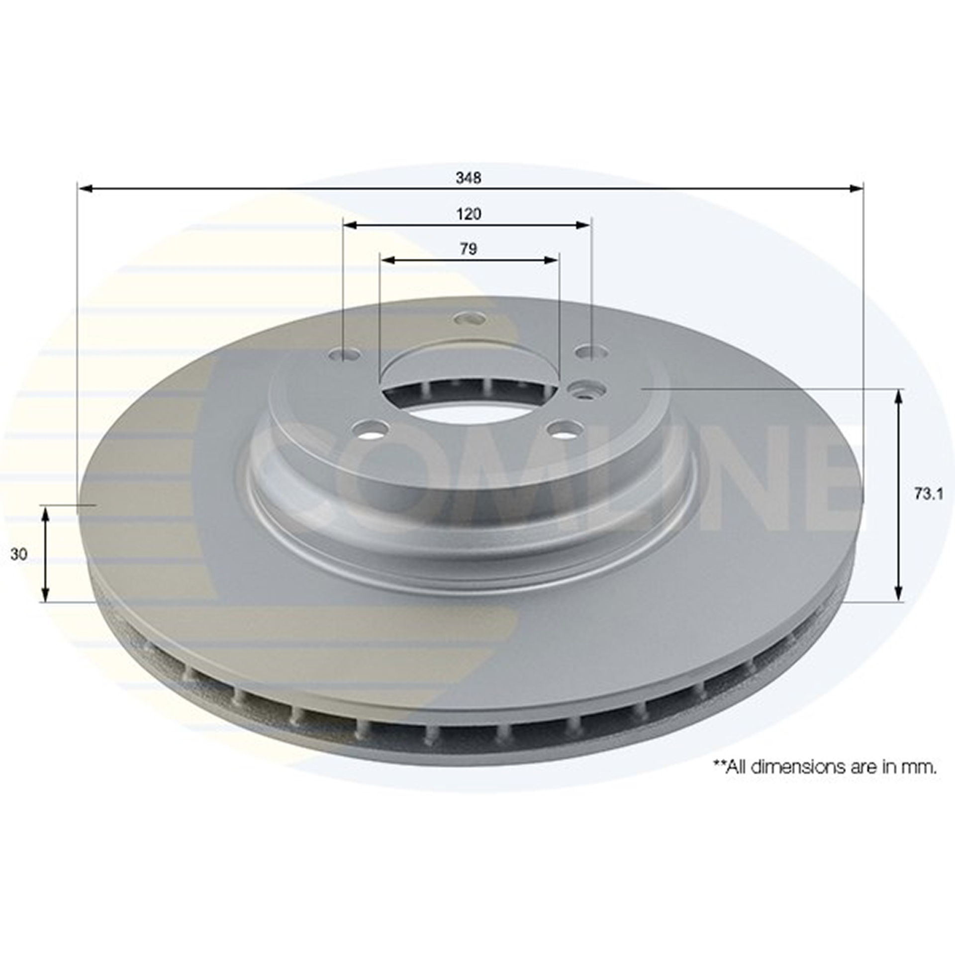 ADC1763V Comline - Диск гальмівний вентильований з покриттям1