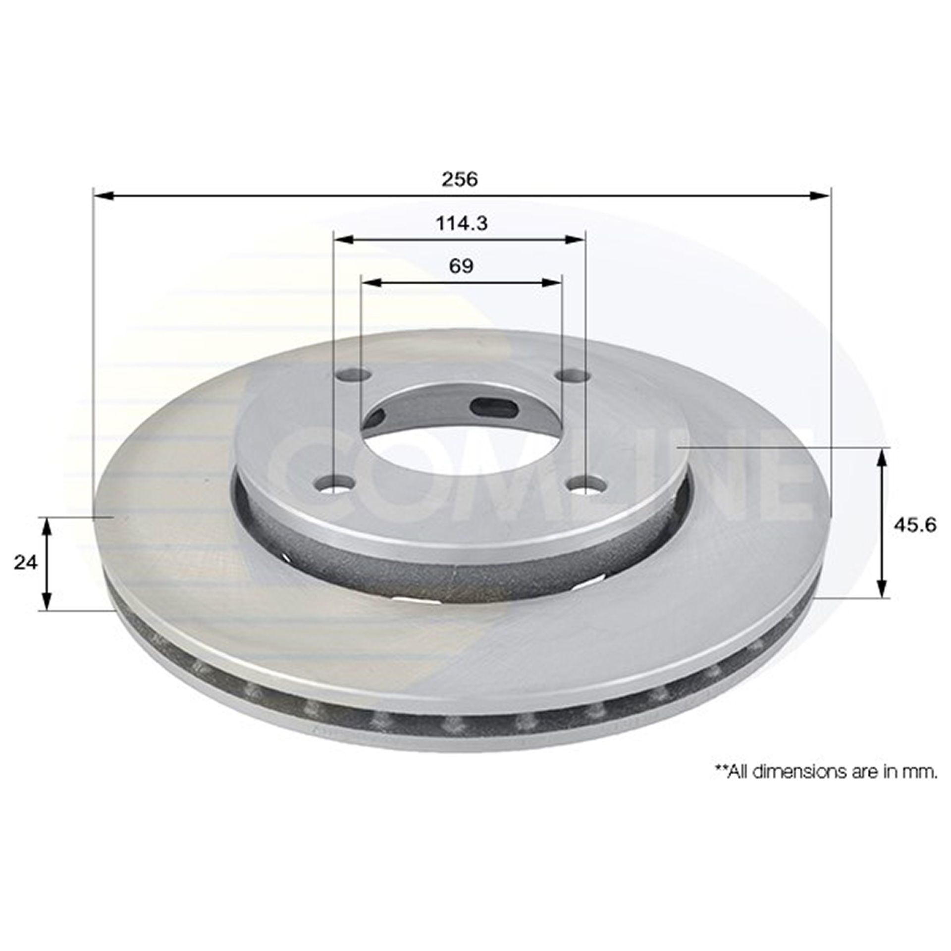 ADC0374V Comline - Диск гальмівний вентильований з покриттям1