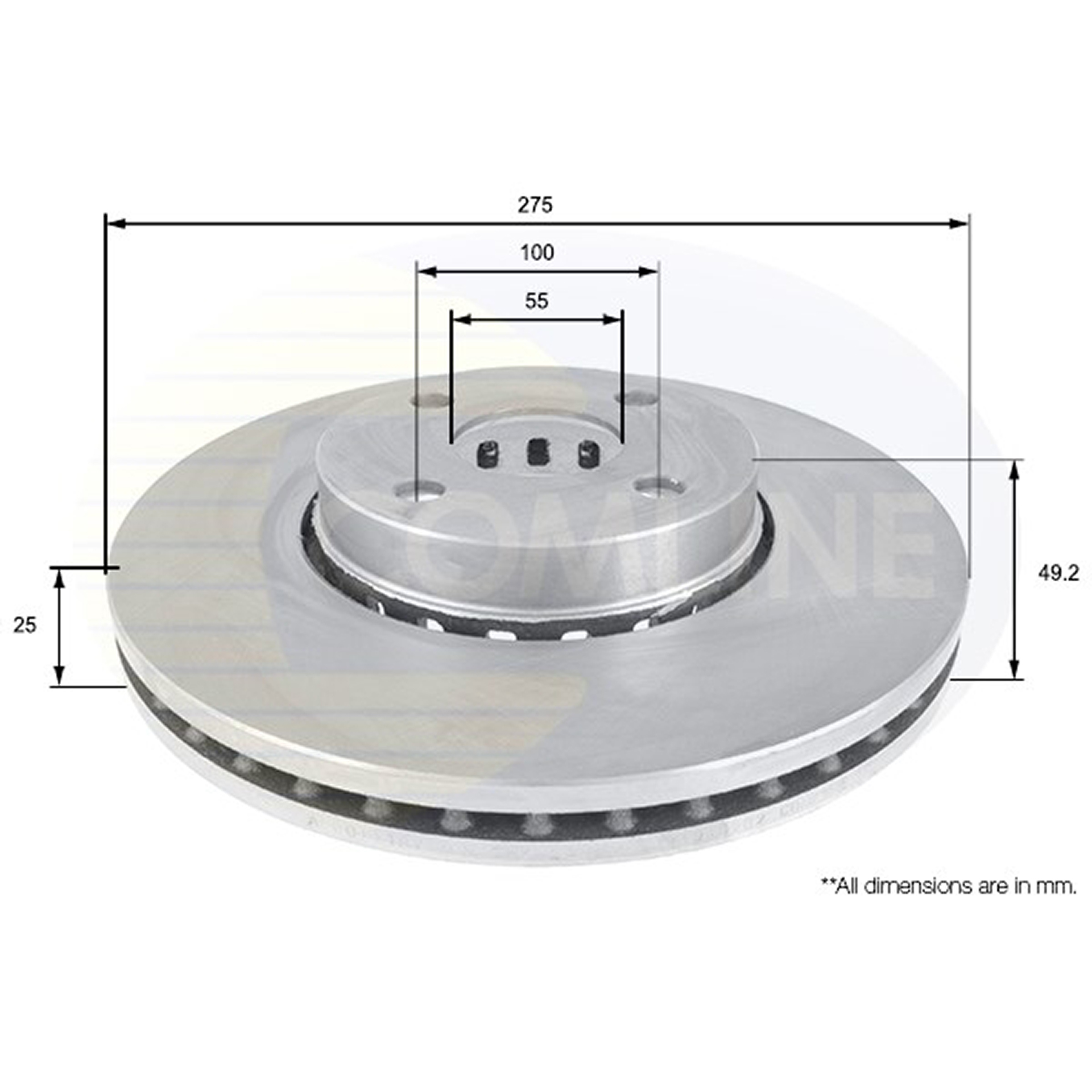 ADC01118V Comline - Диск гальмівний вентильований1