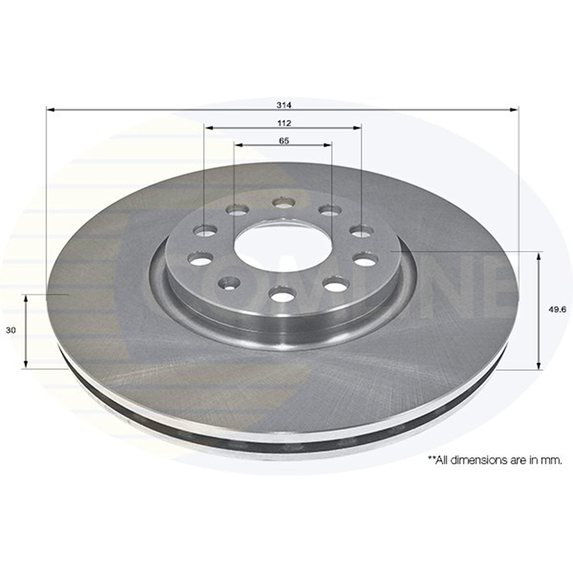 ADC2601V Comline - Диск гальмівний вентильований з покриттям1