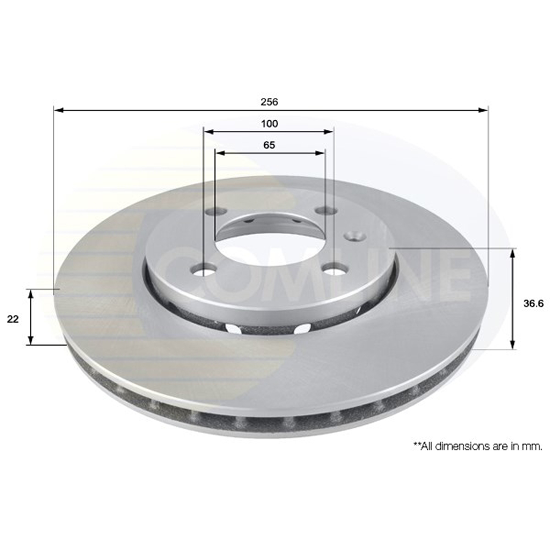 ADC2600V Comline - Диск гальмівний вентильований з покриттям1