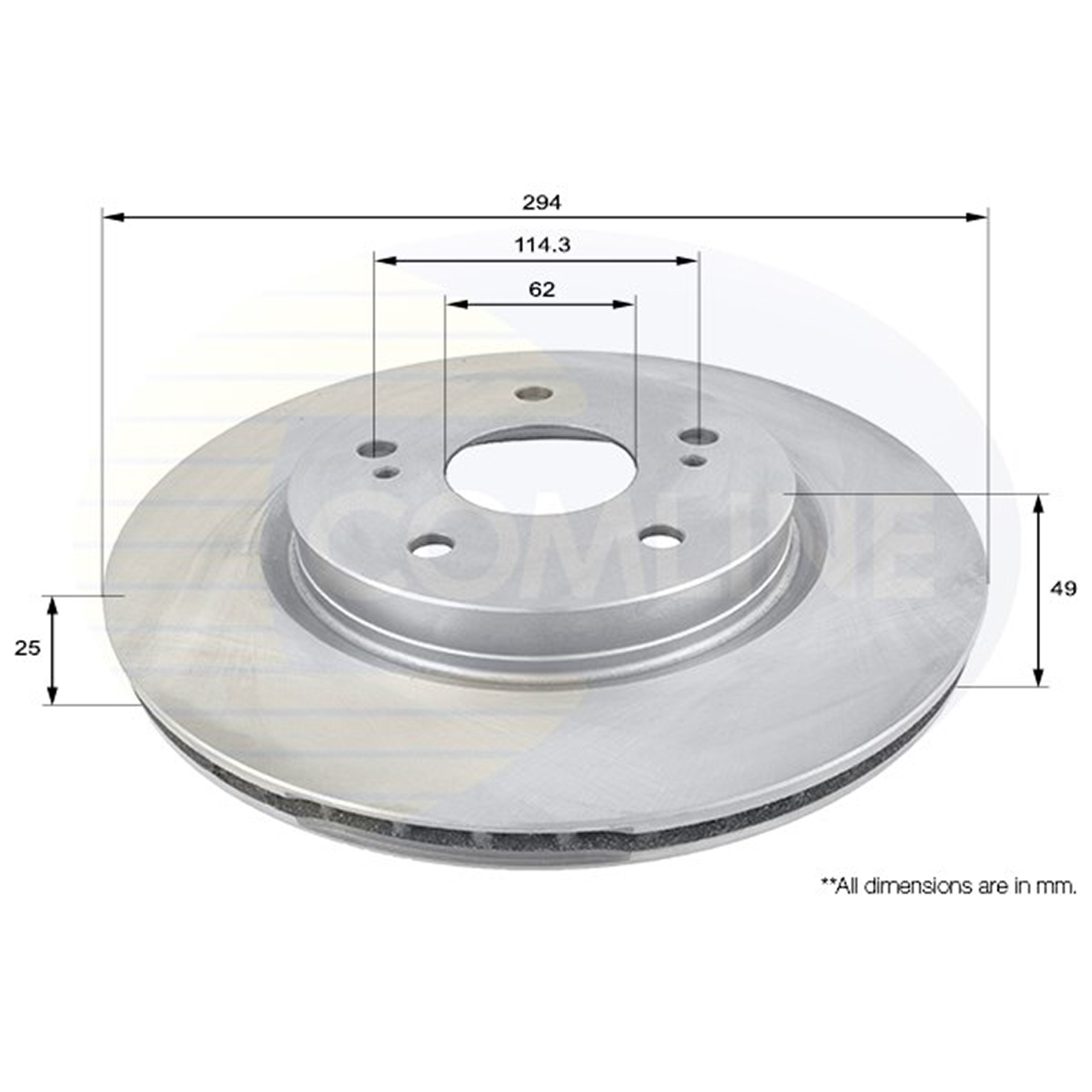 ADC0923V Comline - Диск гальмівний вентильований з покриттям1