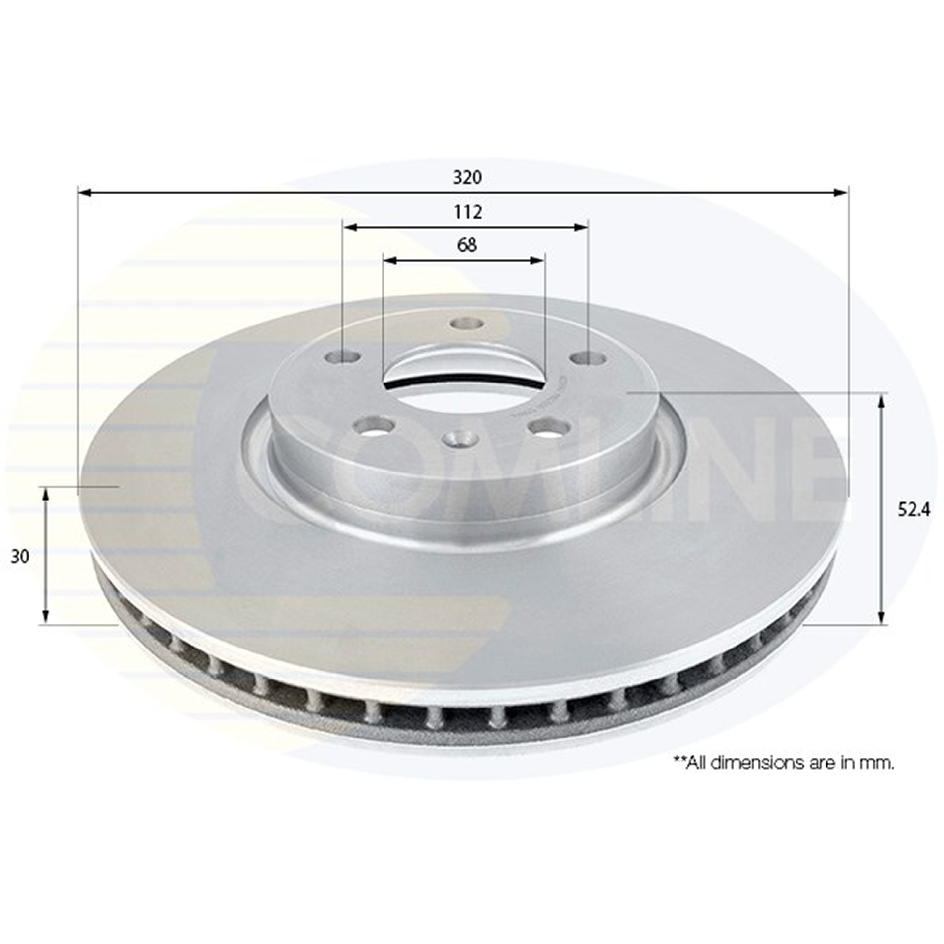 ADC2614V Comline - Диск гальмівний вентильований з покриттям1