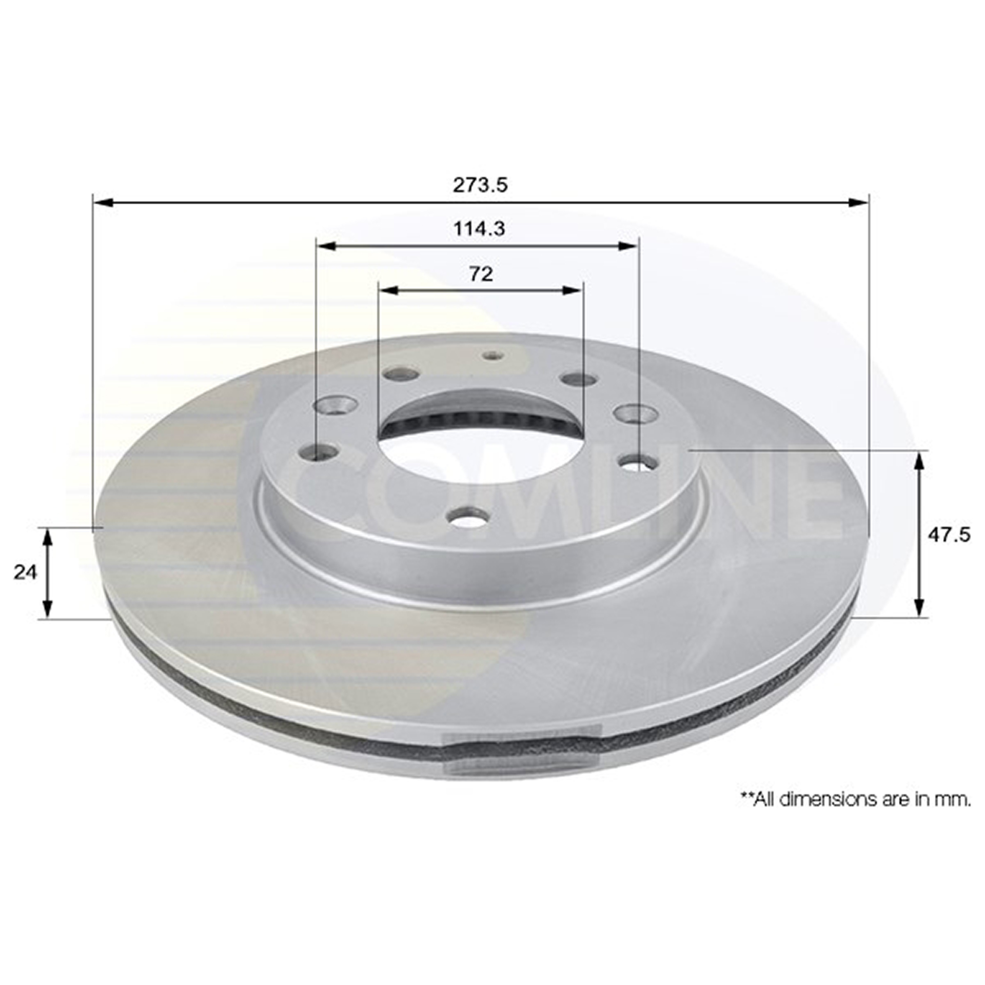 ADC0443V Comline - Диск гальмівний вентильований з покриттям1