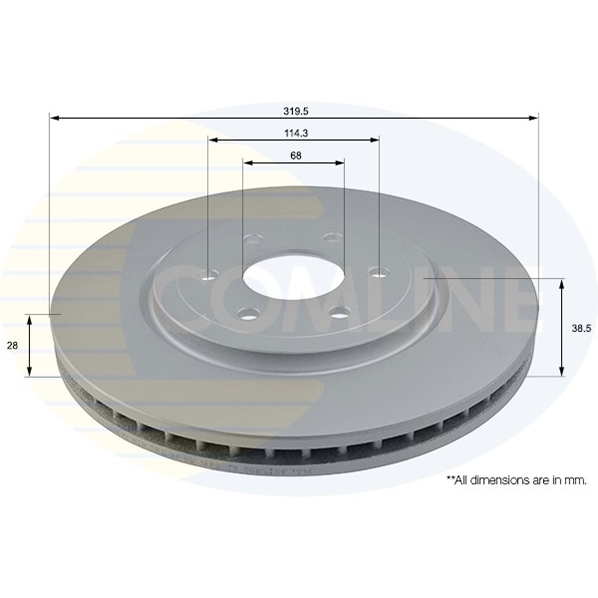 ADC0269V Comline - Диск гальмівний вентильований з покриттям1