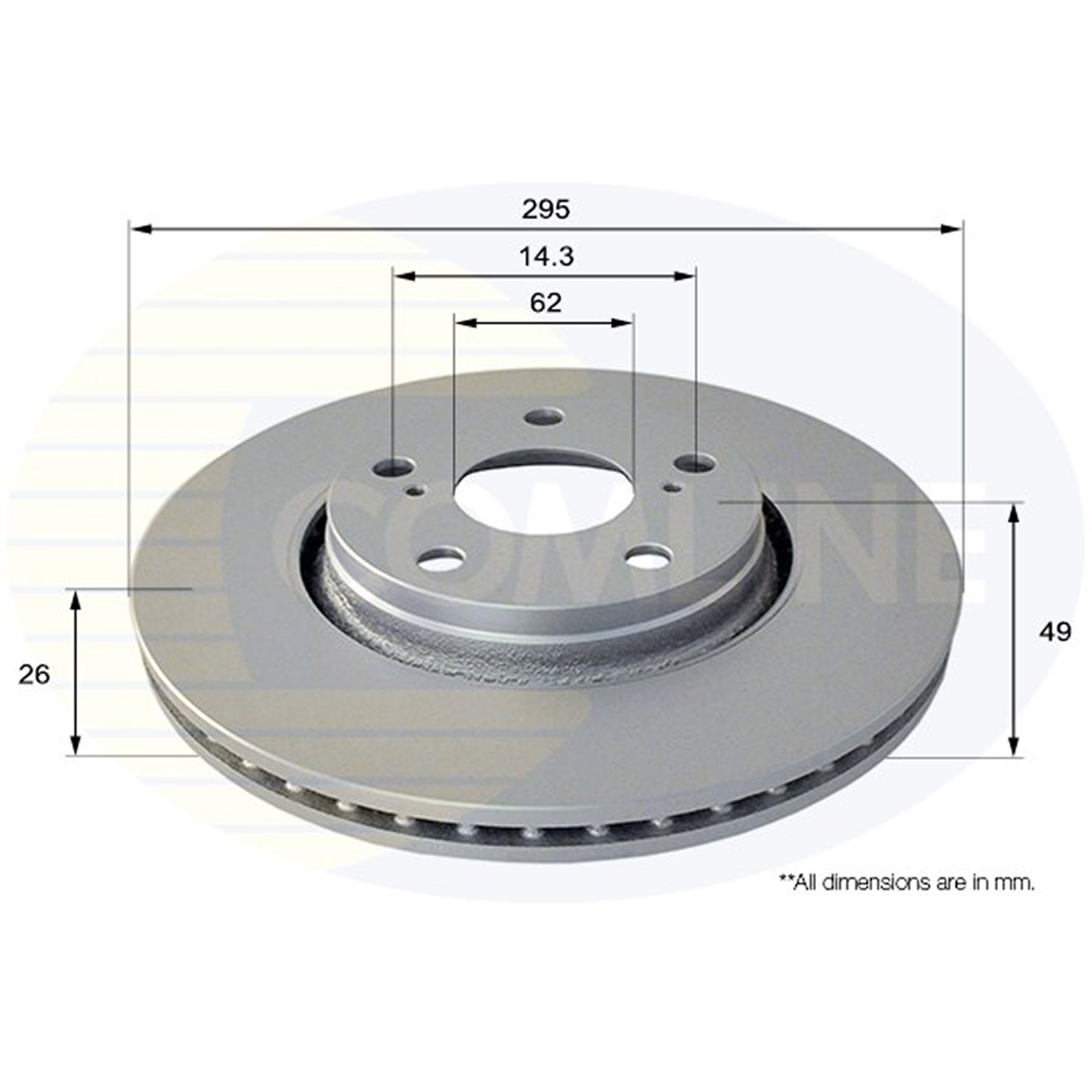 ADC01150V Comline - Диск гальмівний вентильований з покриттям1