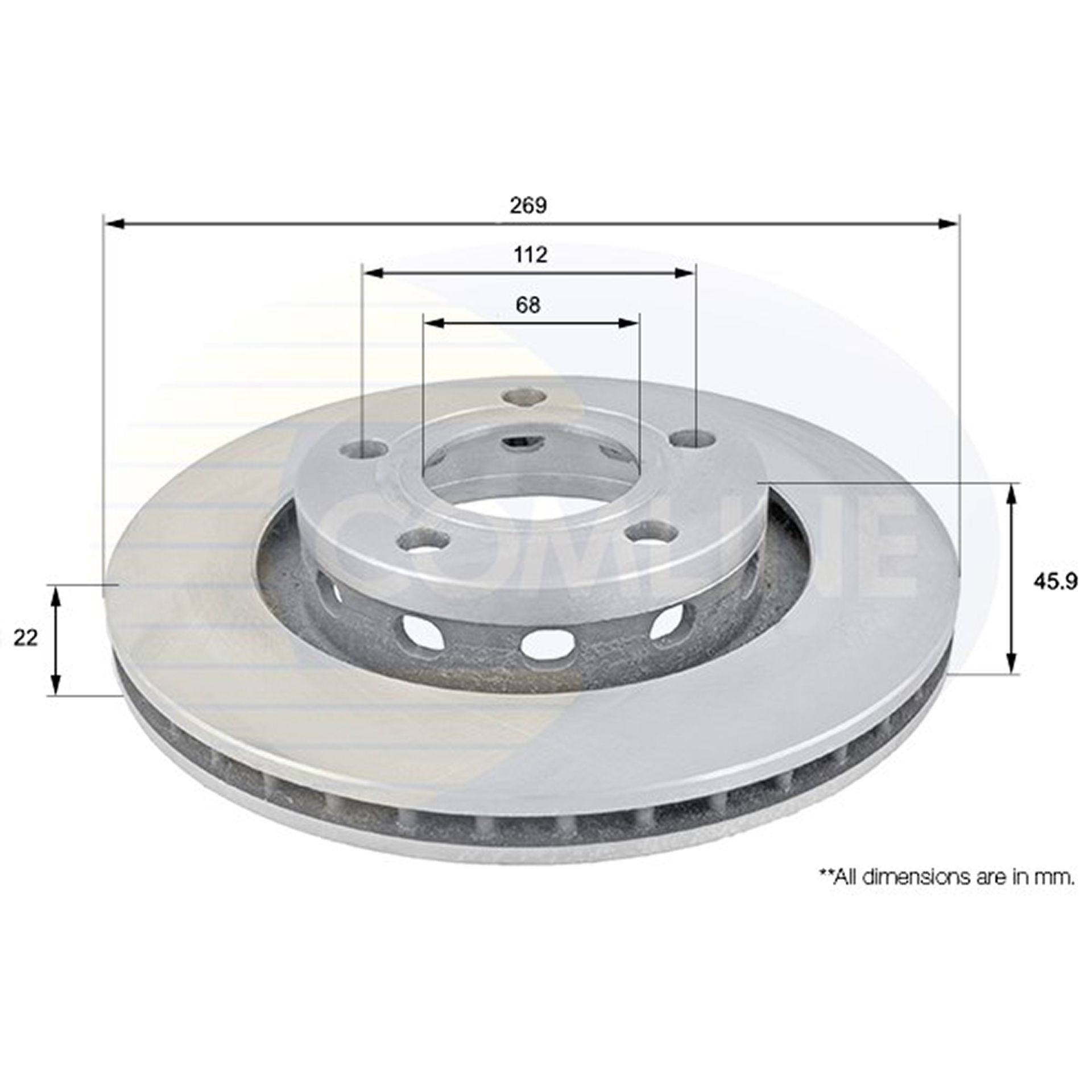 ADC1481V Comline - Диск гальмівний вентильований1