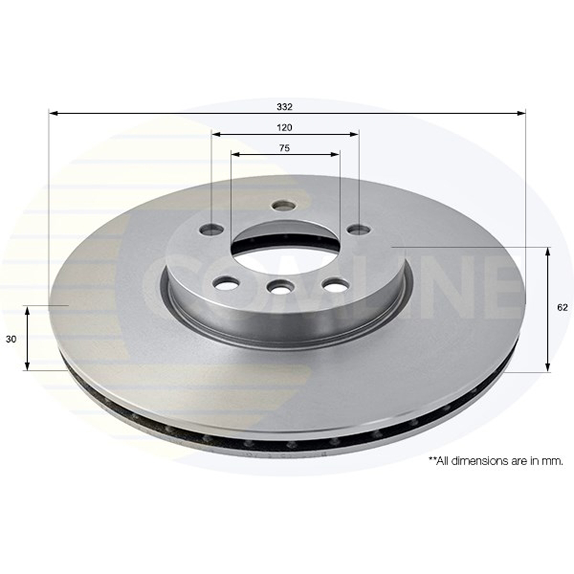 ADC1756V Comline - Диск гальмівний вентильований з покриттям1