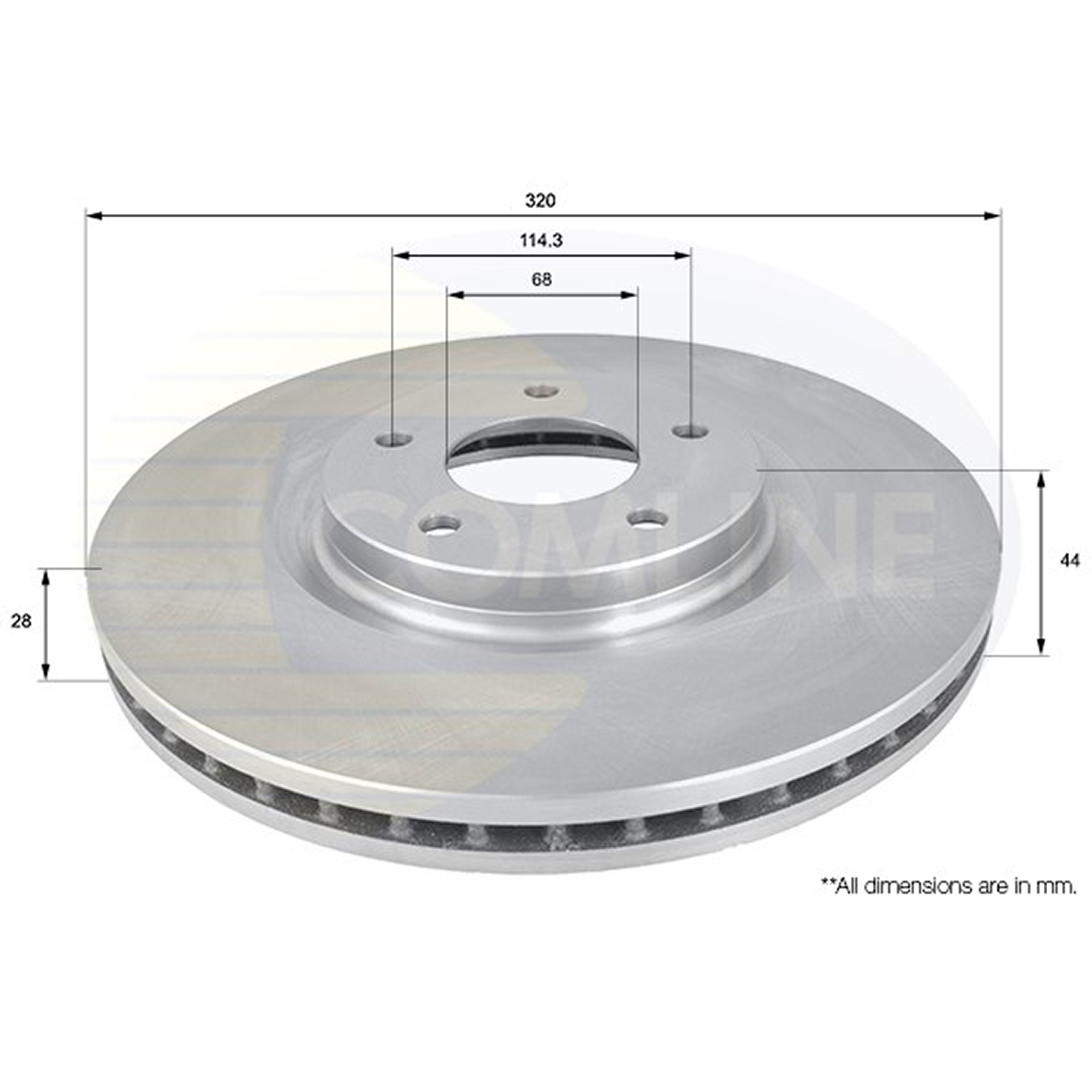 ADC1587V Comline - Диск гальмівний вентильований з покриттям1