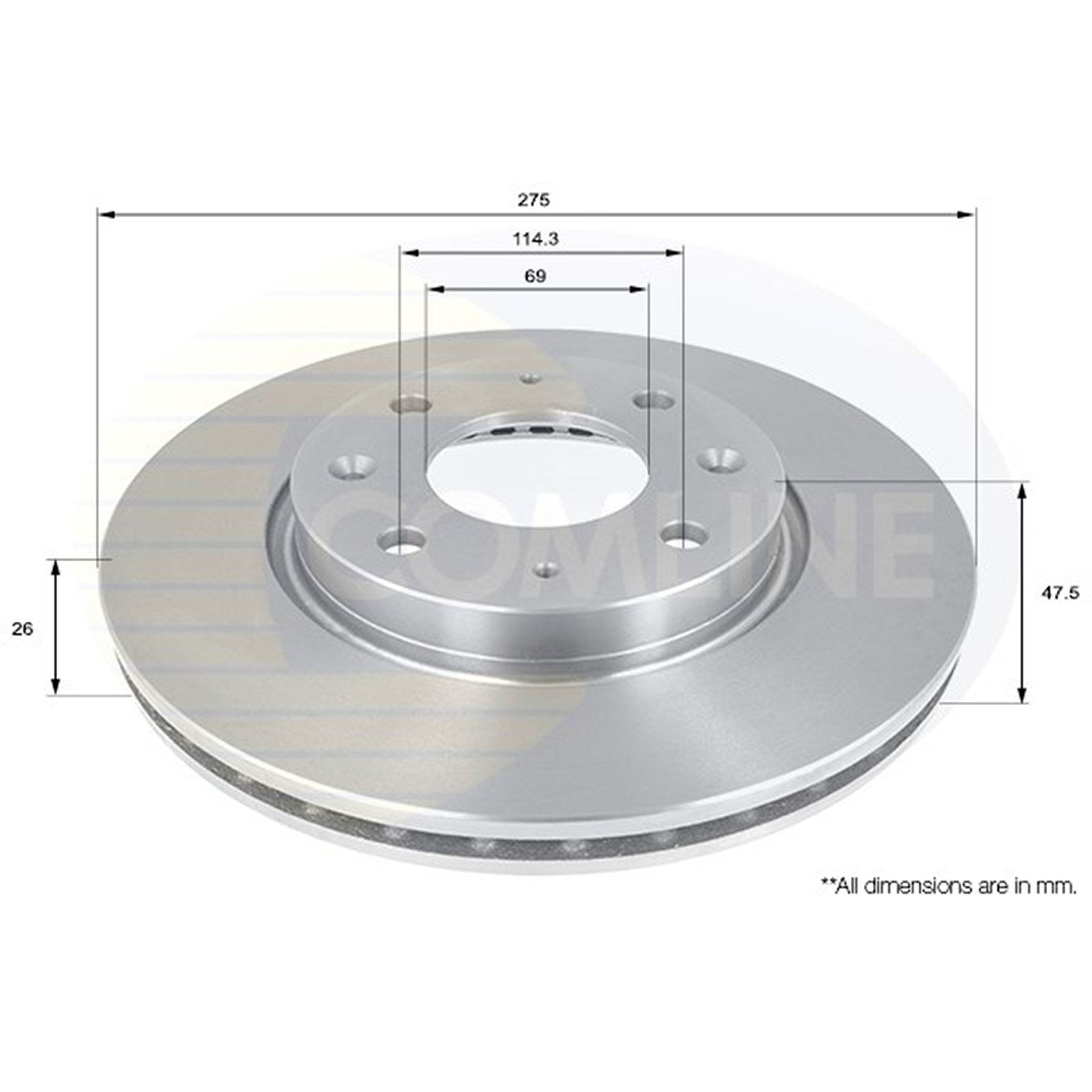 ADC1053V Comline - Диск гальмівний вентильований1