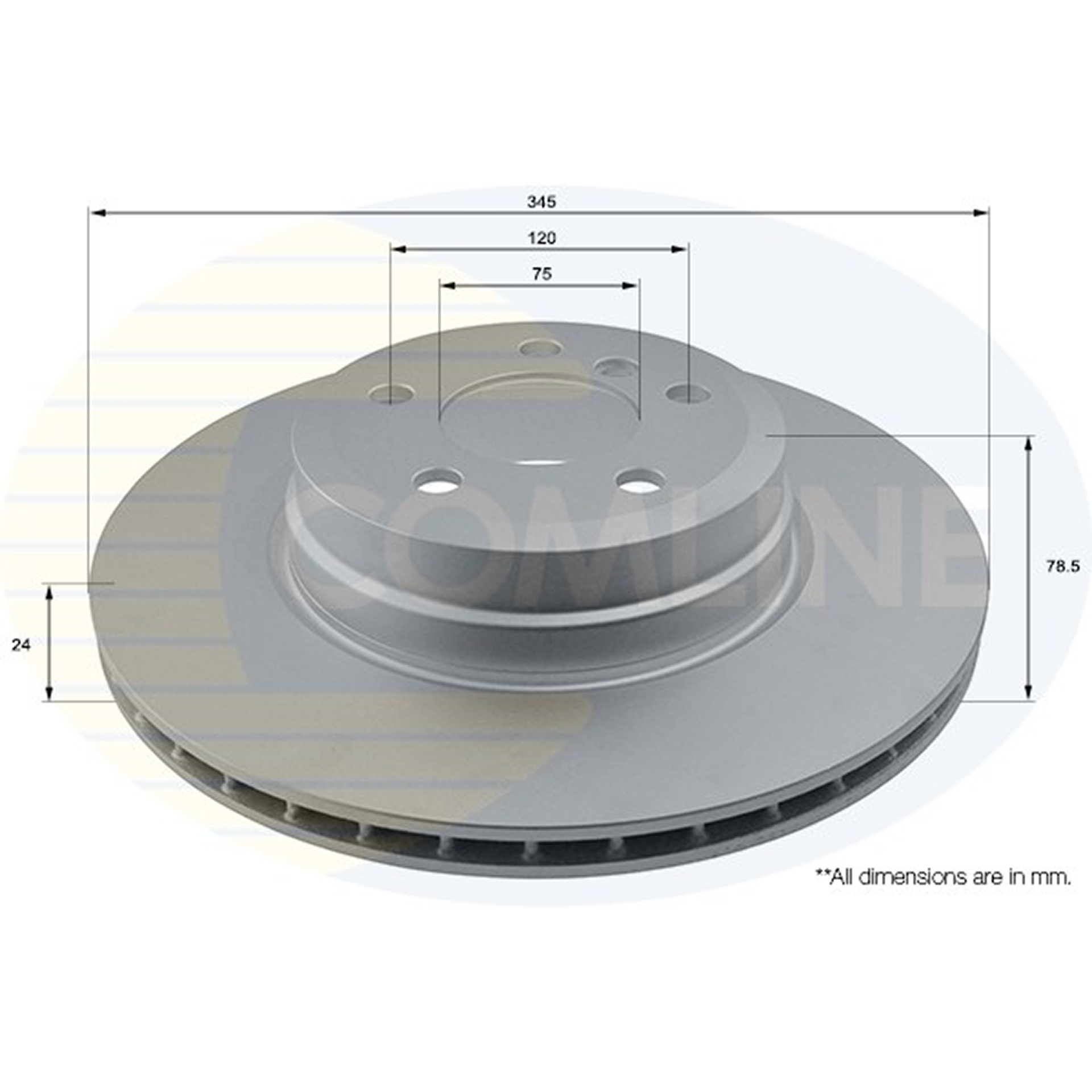 ADC1757V Comline - Диск гальмівний вентильований з покриттям1