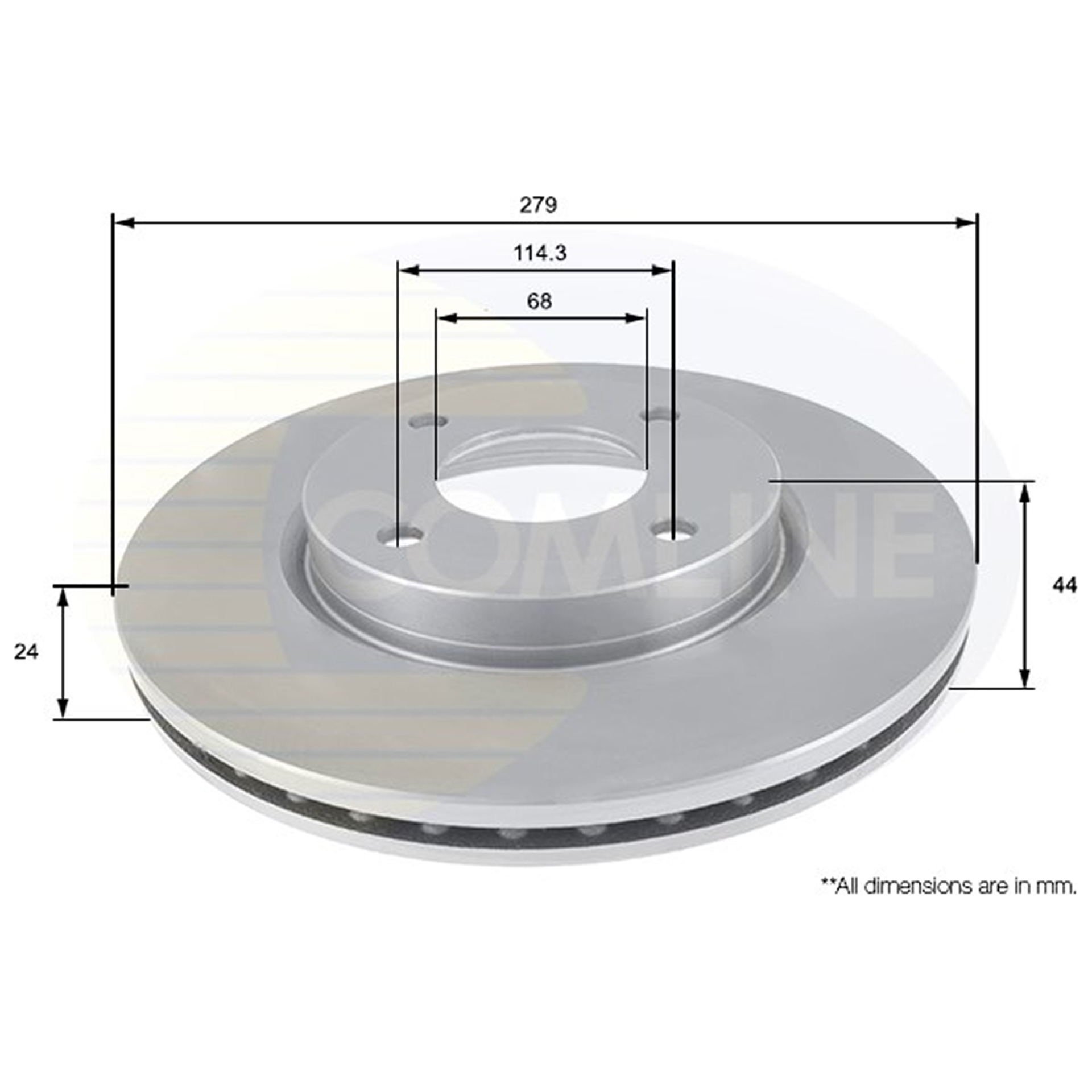 ADC0284V Comline - Диск гальмівний вентильований1