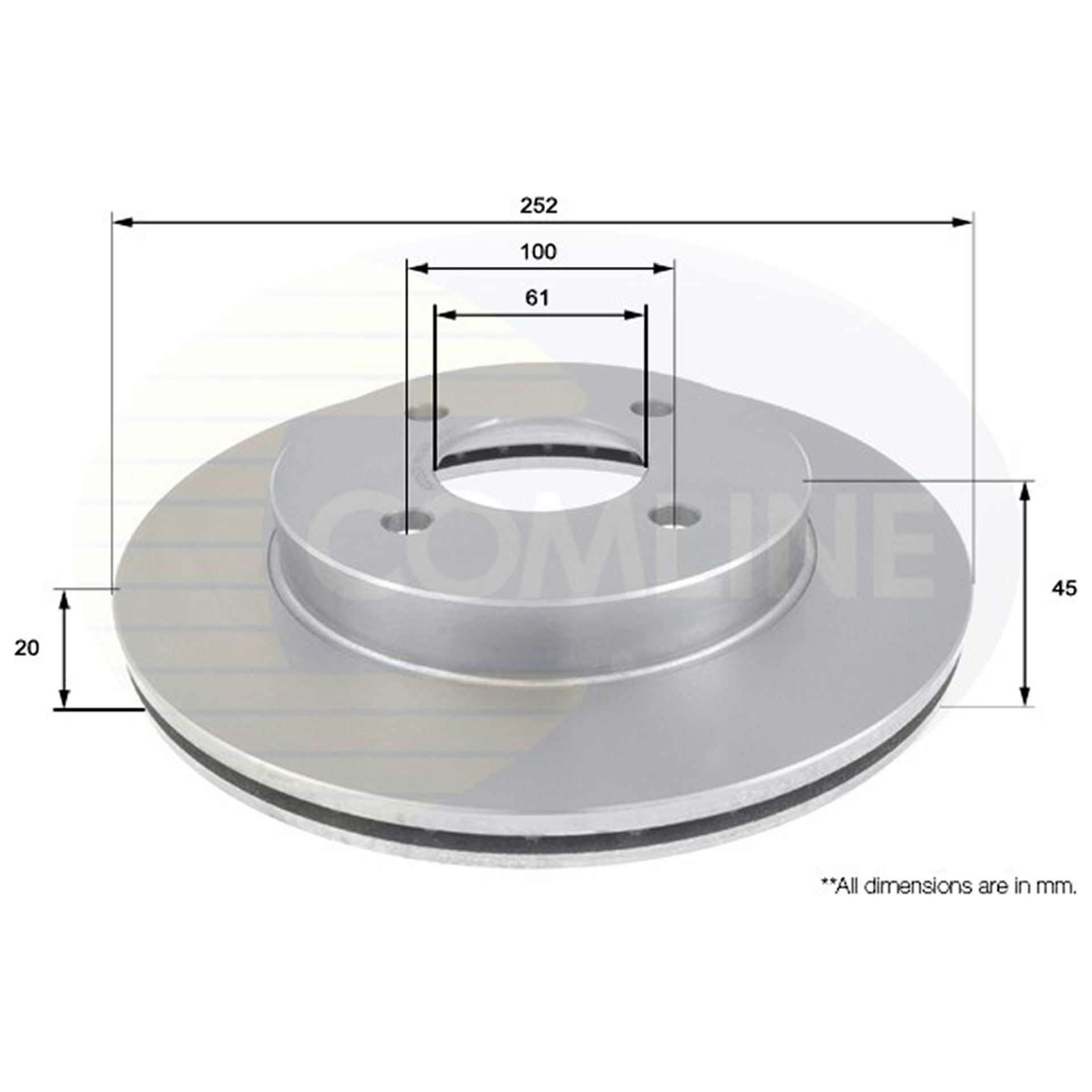 ADC0262V Comline - Диск гальмівний вентильований1