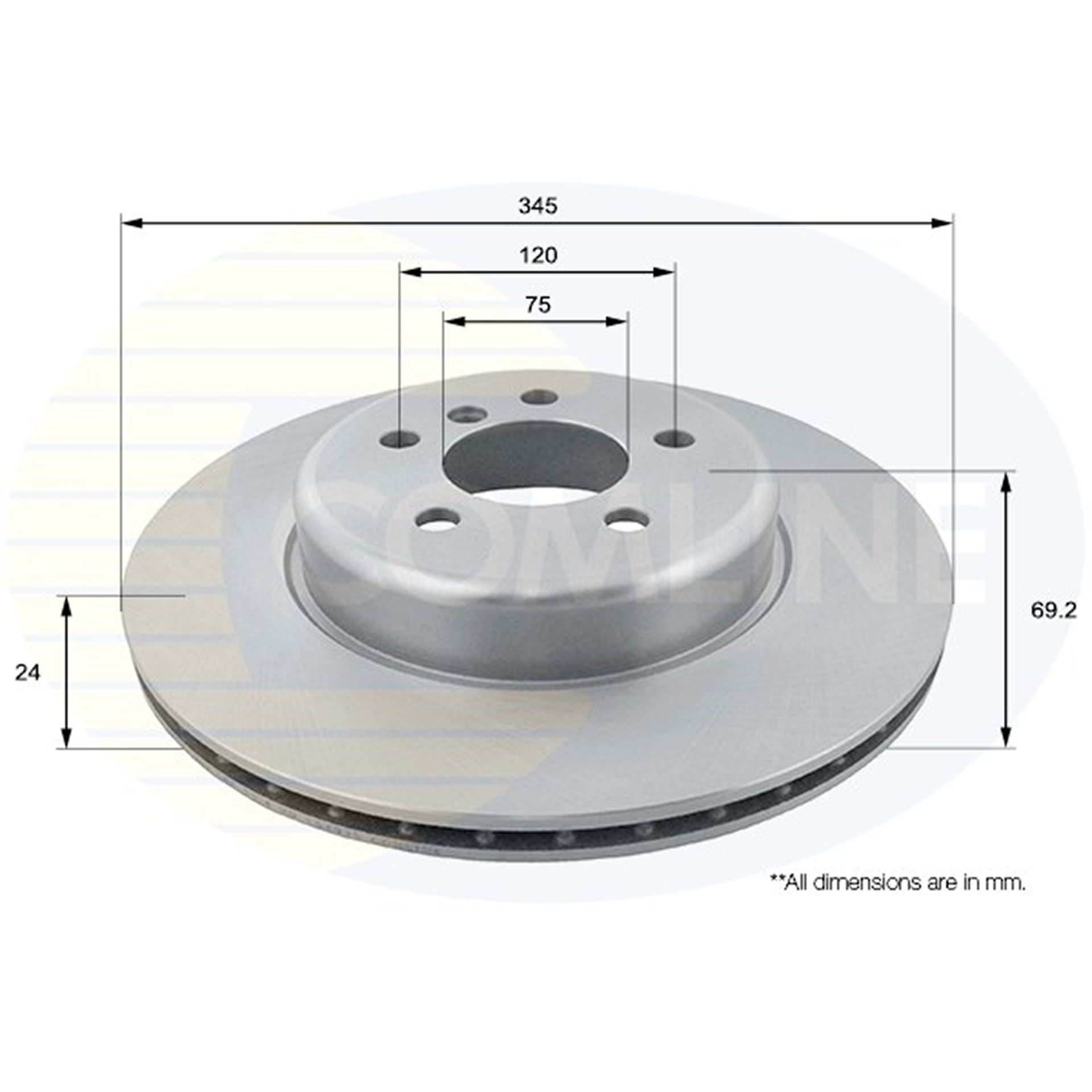 ADC1788V Comline - Диск гальмівний вентильований з покриттям1