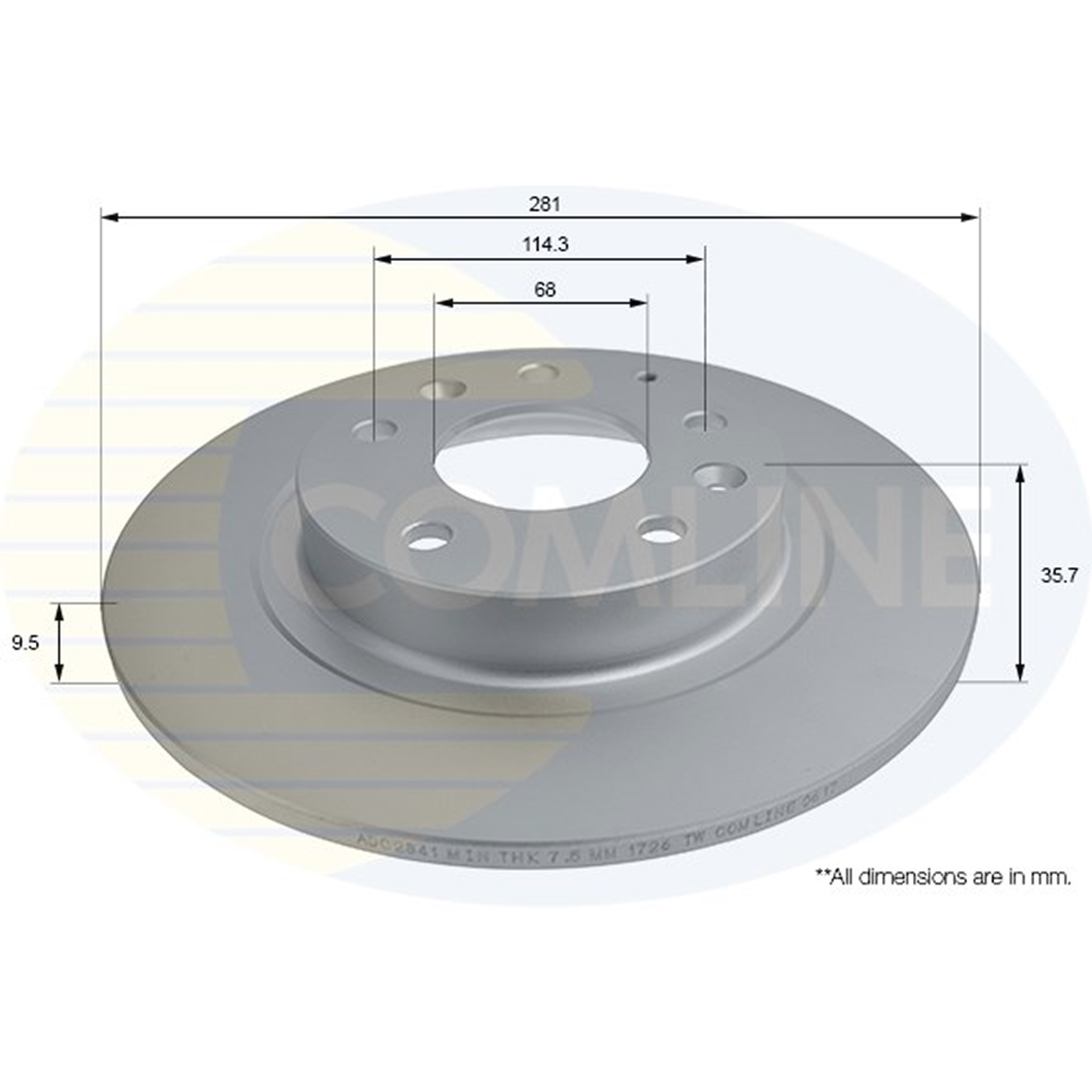 ADC2841 Comline - Диск гальмівний з покриттям1