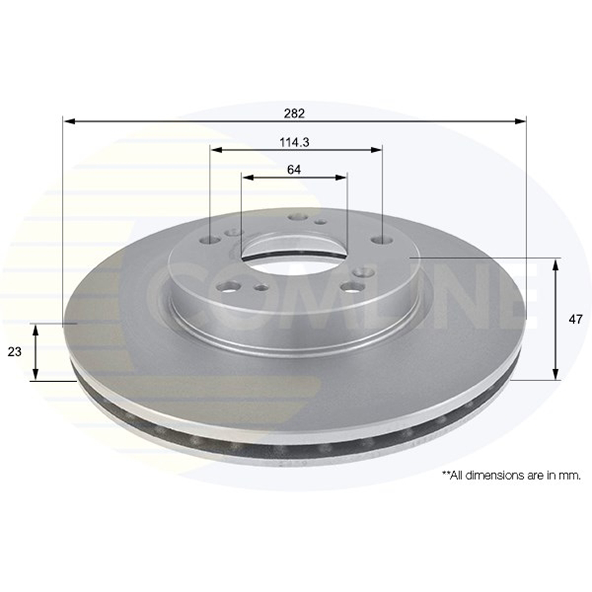 ADC0574V Comline - Диск гальмівний вентильований1