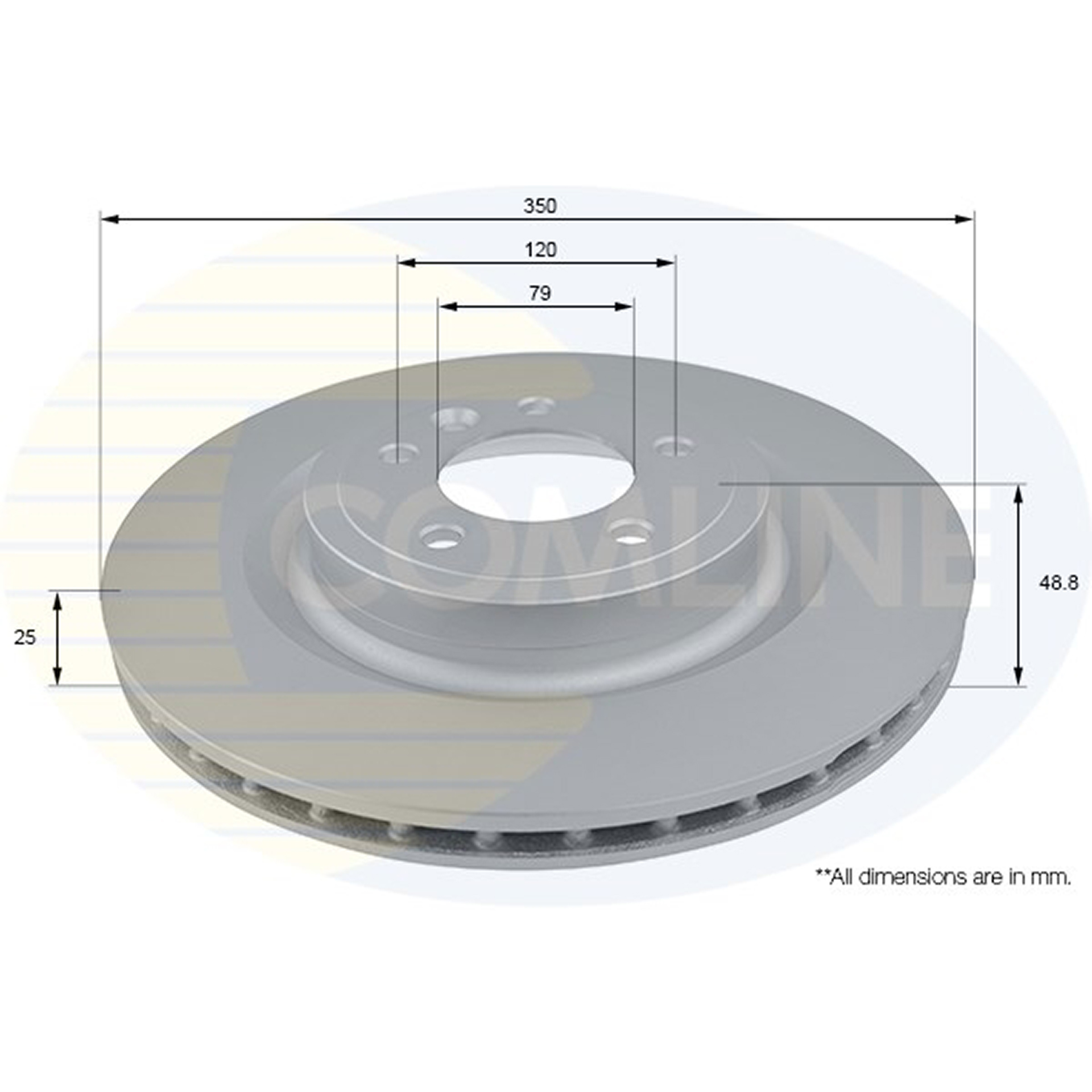 ADC1282V Comline - Диск гальмівний вентильований з покриттям1