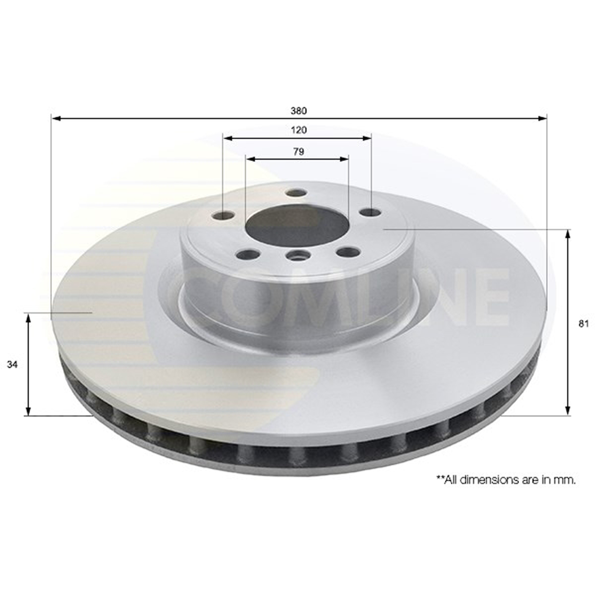 ADC1341V Comline - Диск гальмівний вентильований з покриттям1