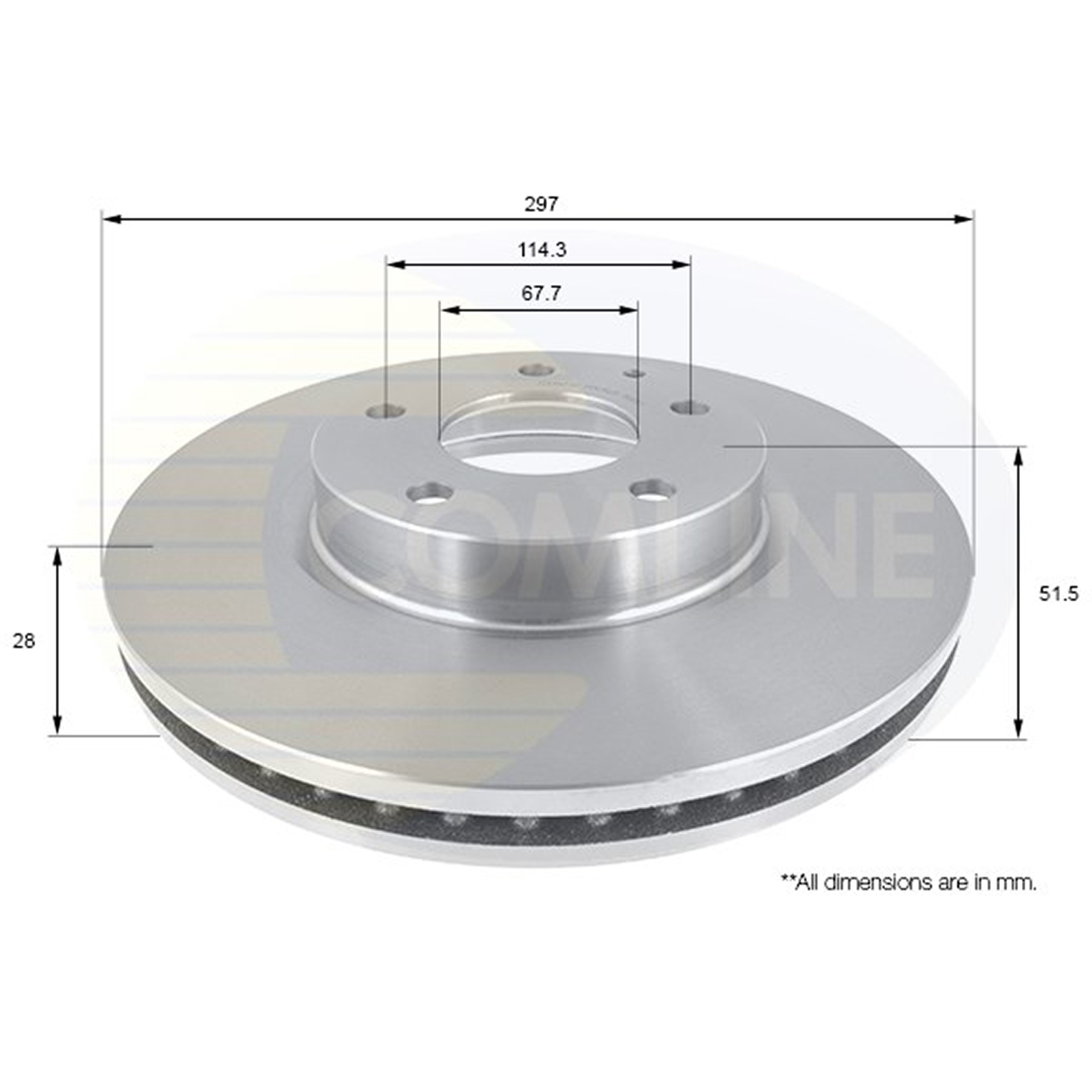 ADC0473V Comline - Диск гальмівний вентильований з покриттям1